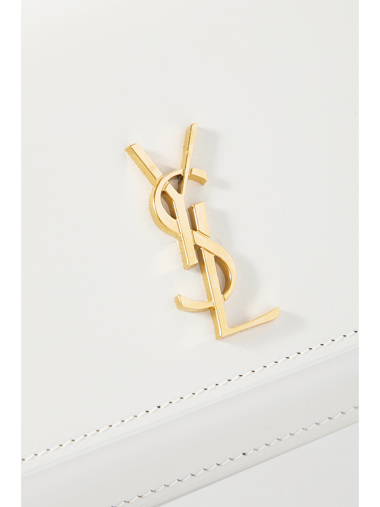 Saint Laurent Monogramme Leather Pouch In Off-white