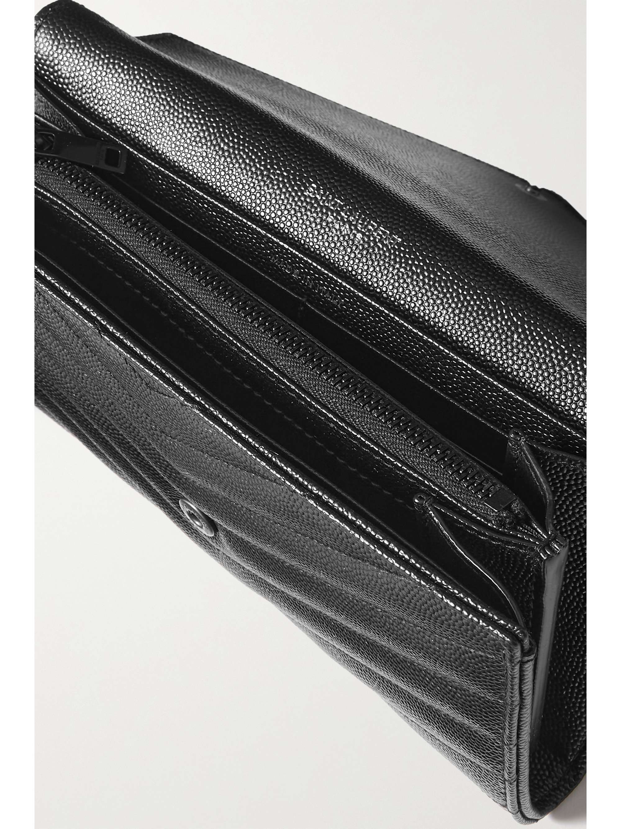 SAINT LAURENT Monogramme quilted textured-leather wallet