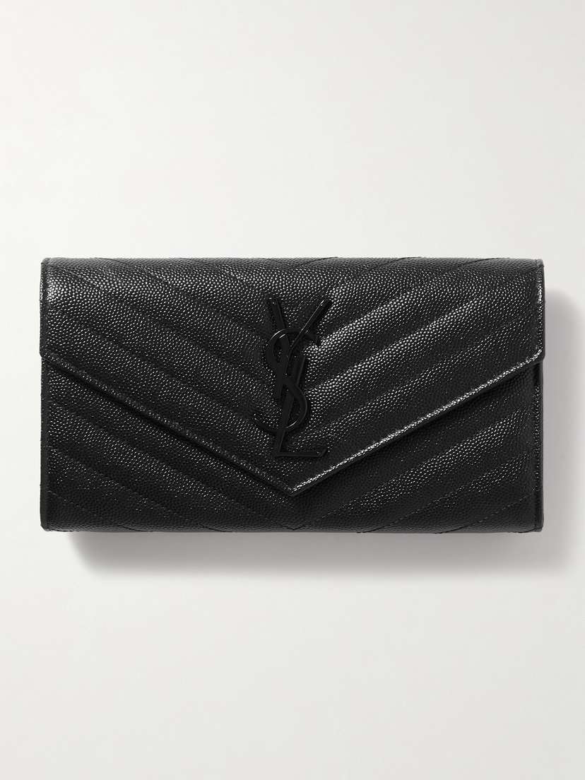 Saint Laurent Monogramme Quilted Textured-leather Wallet
