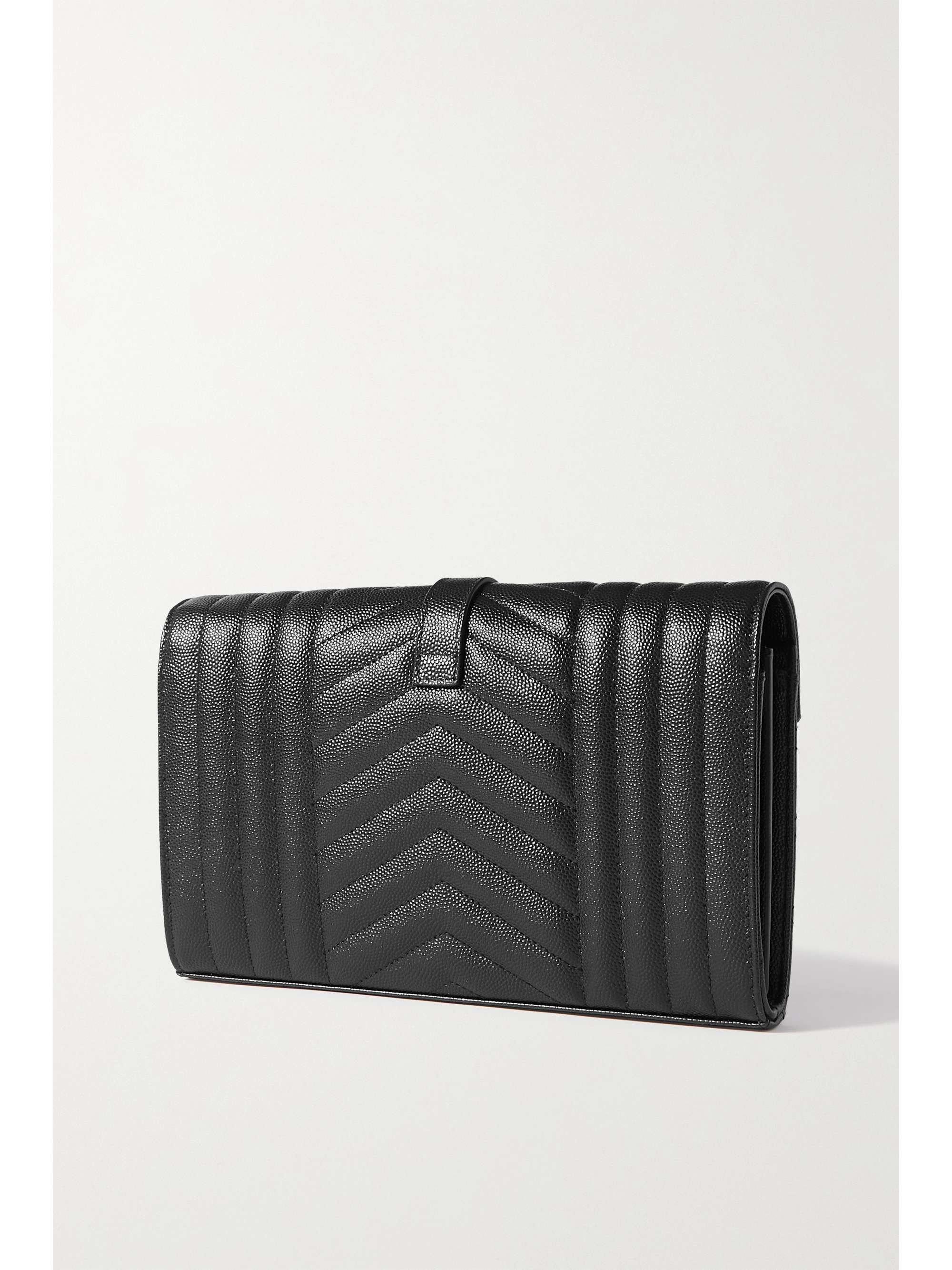 SAINT LAURENT Monogramme quilted textured-leather shoulder bag