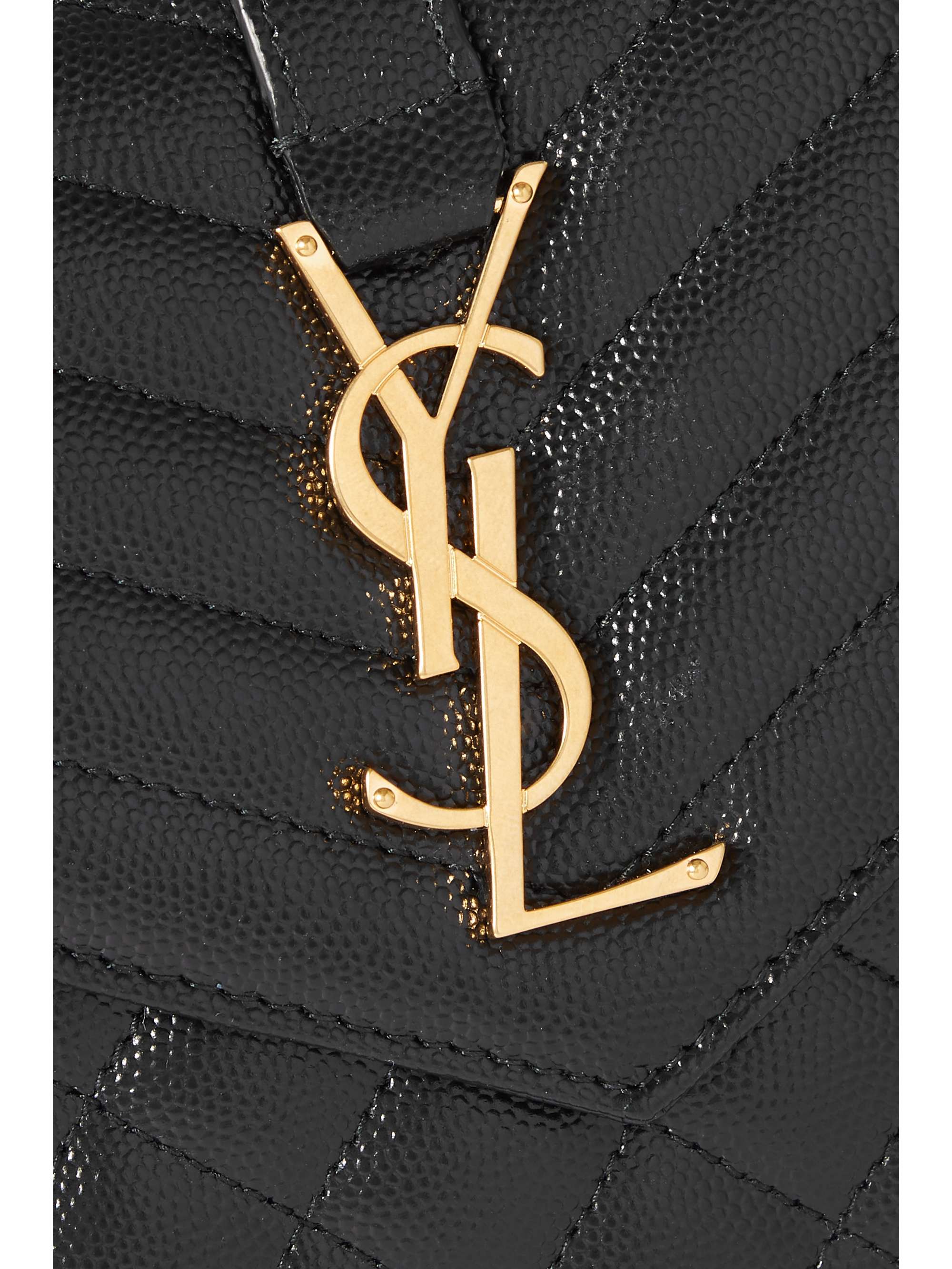 SAINT LAURENT Monogramme quilted textured-leather shoulder bag