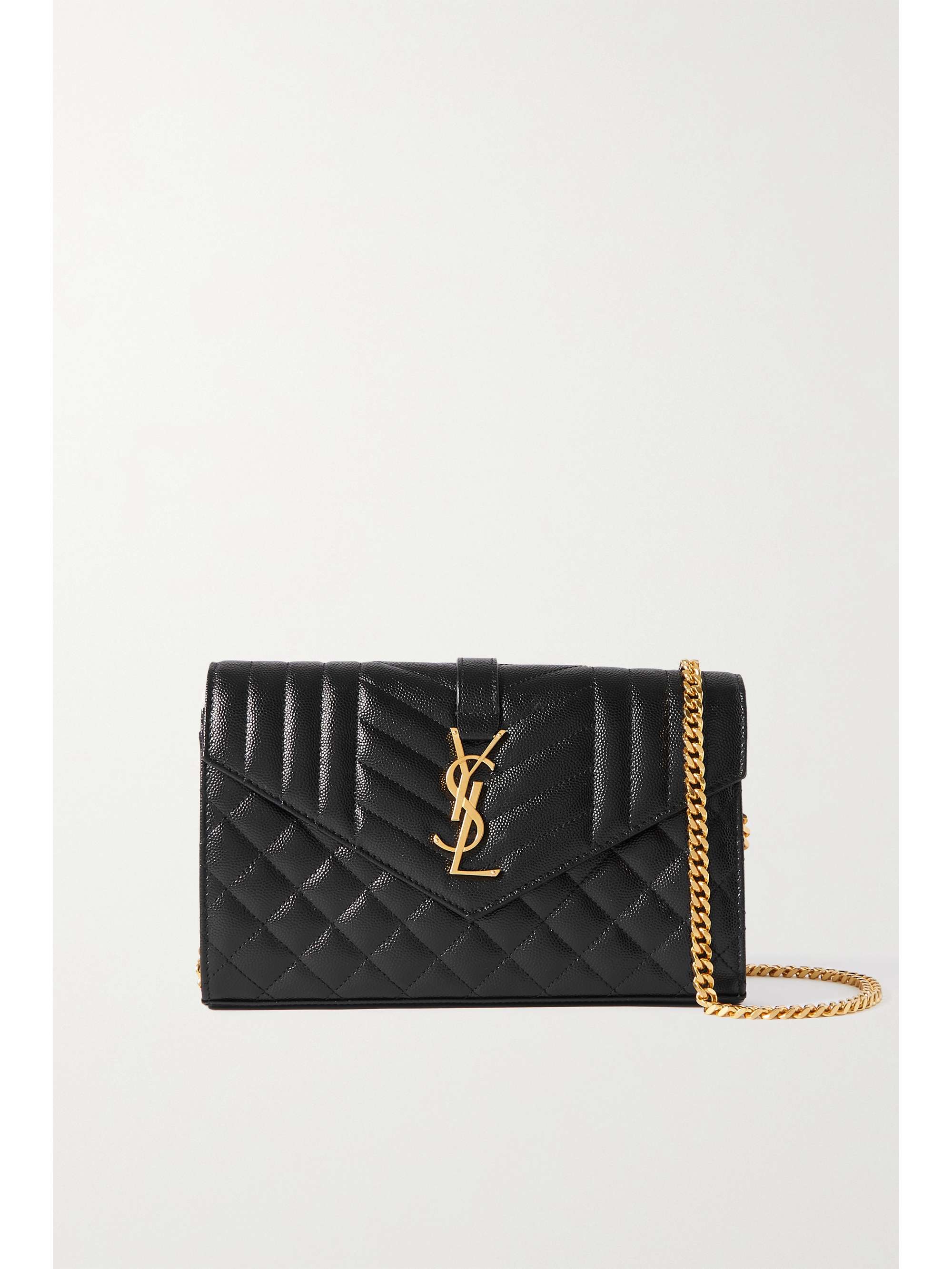 SAINT LAURENT Monogramme quilted textured-leather shoulder bag | NET-A ...