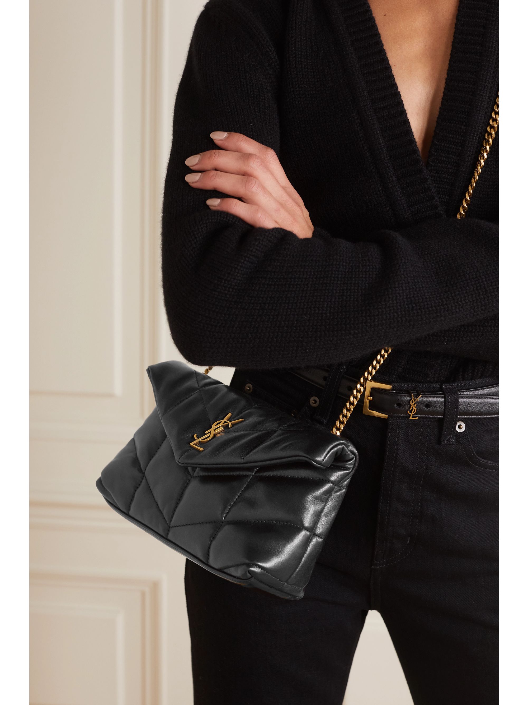 Black Loulou Puffer Toy quilted leather shoulder bag SAINT LAURENT