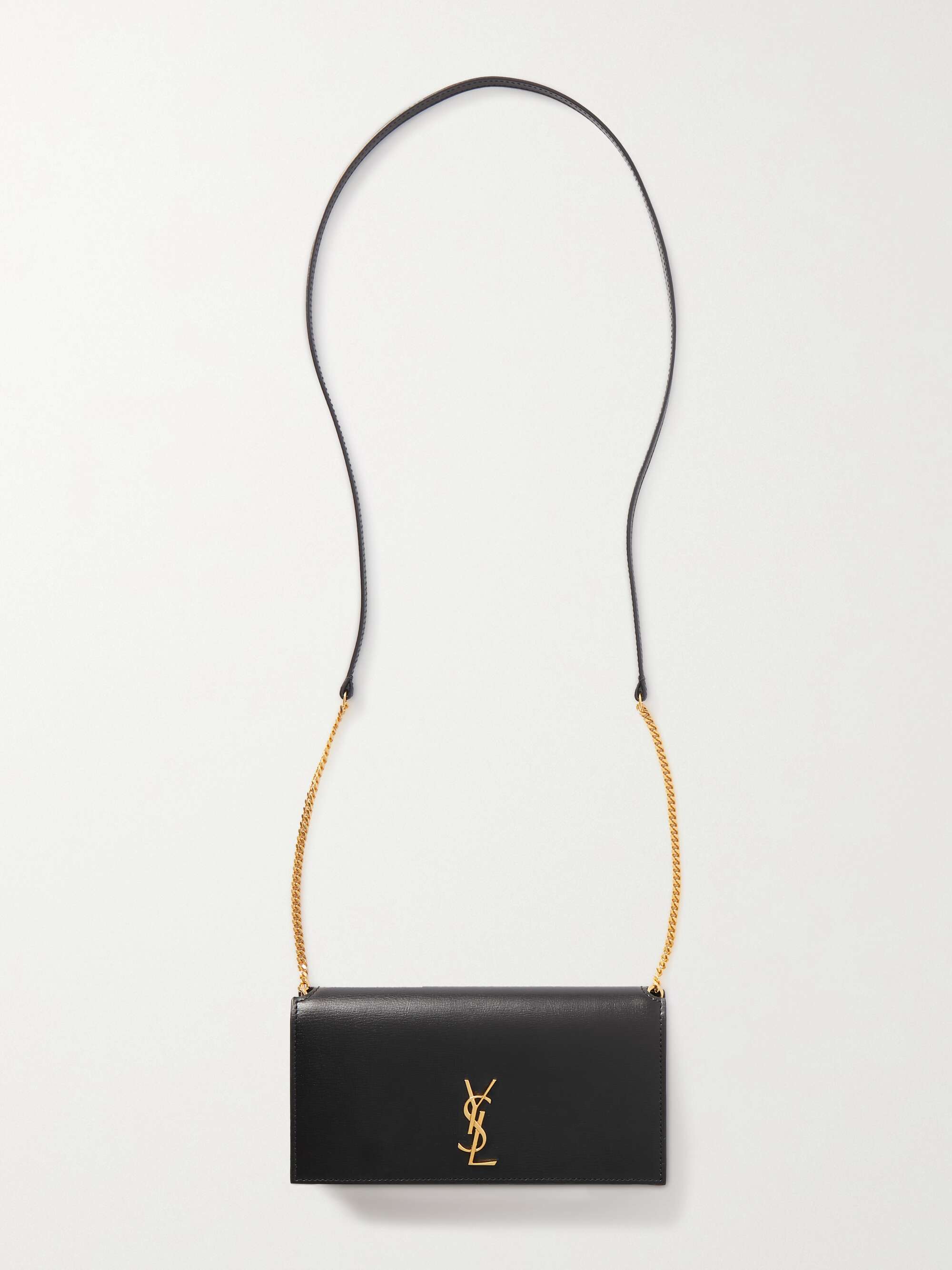 Cassandre Leather Phone Holder in White - Saint Laurent