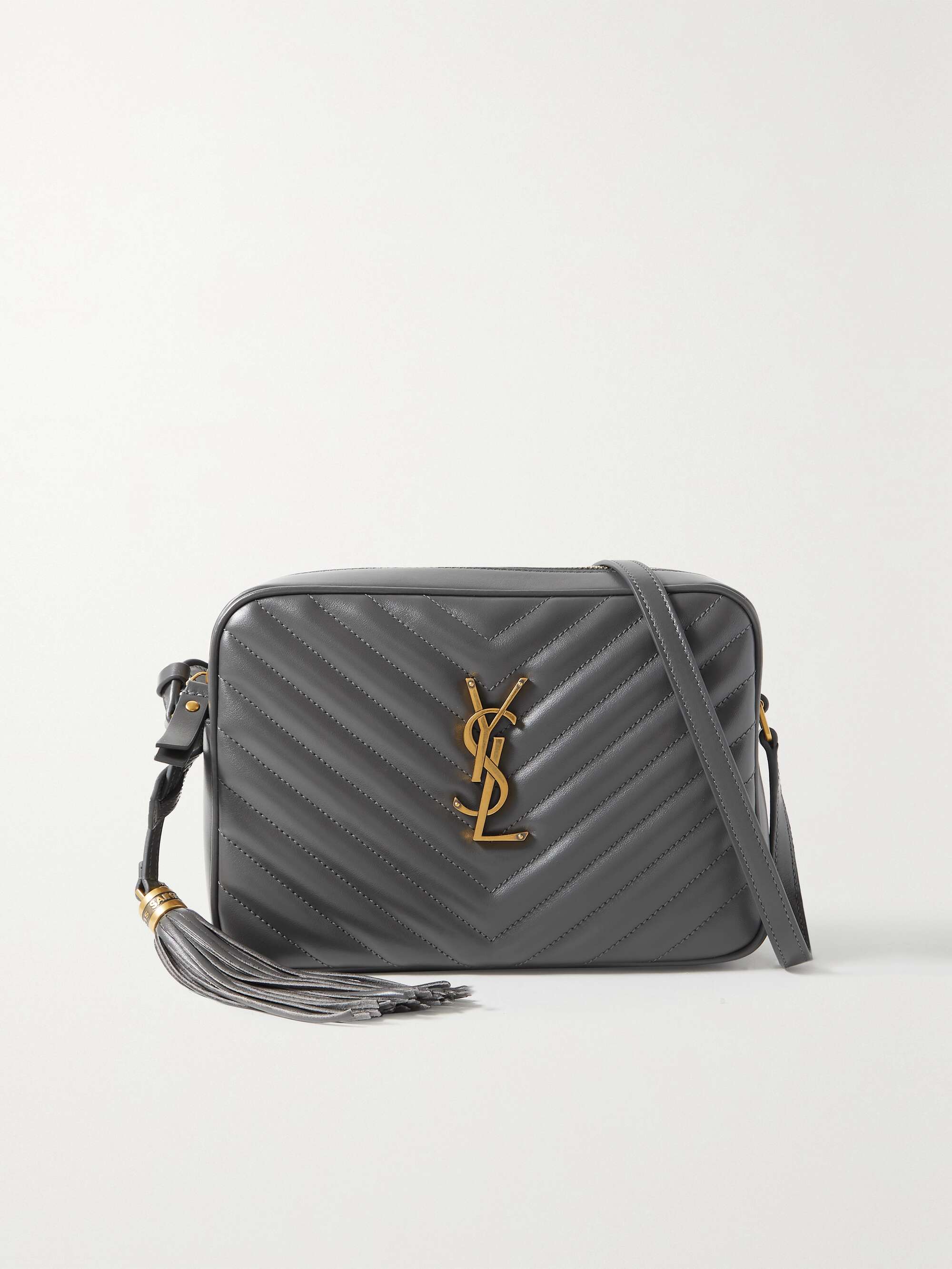 Saint Laurent Lou Medium Ysl-logo Quilted-leather Cross-body Bag In Black