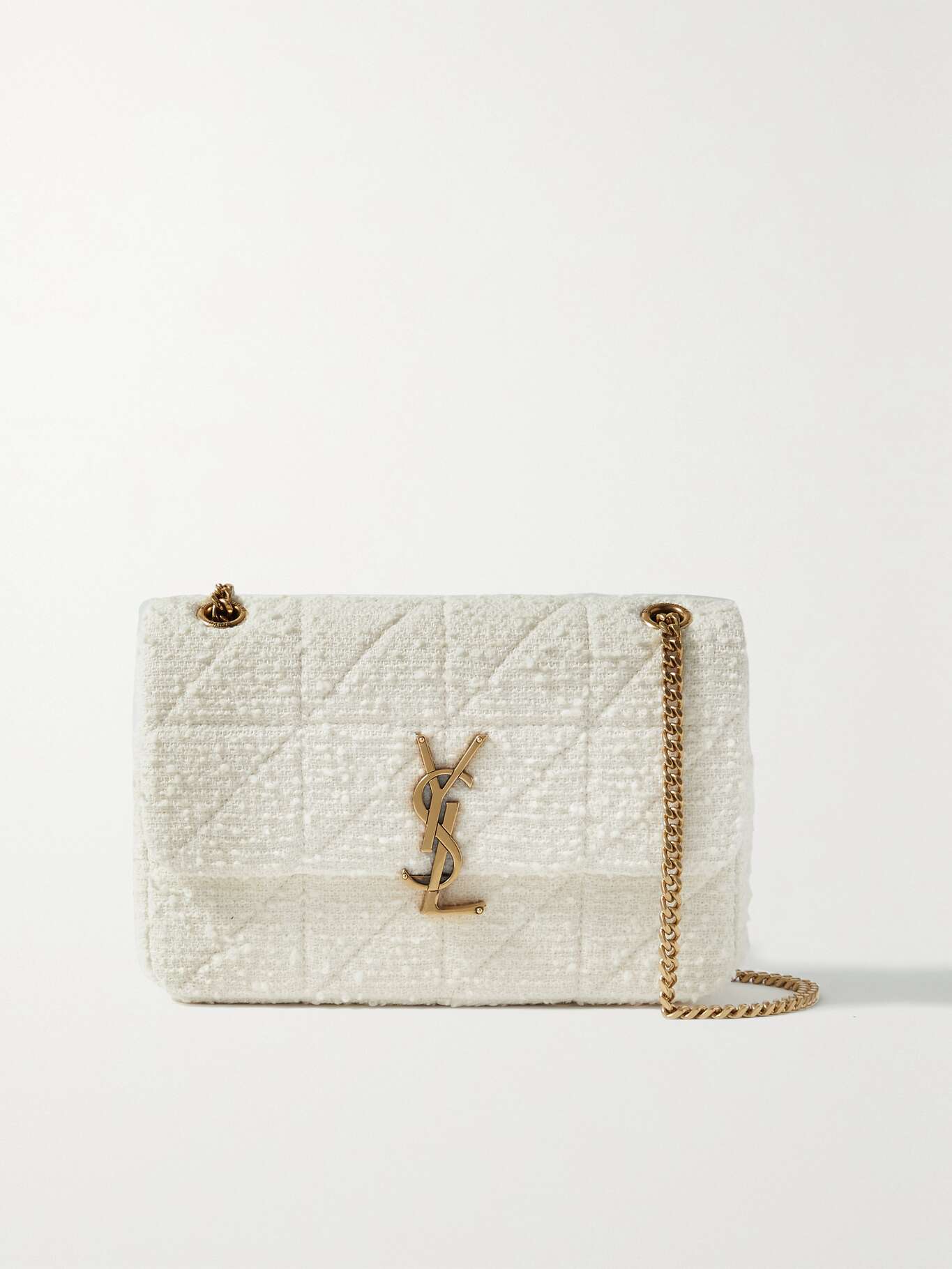 SAINT LAURENT Jamie quilted bouclétweed shoulder bag NETAPORTER