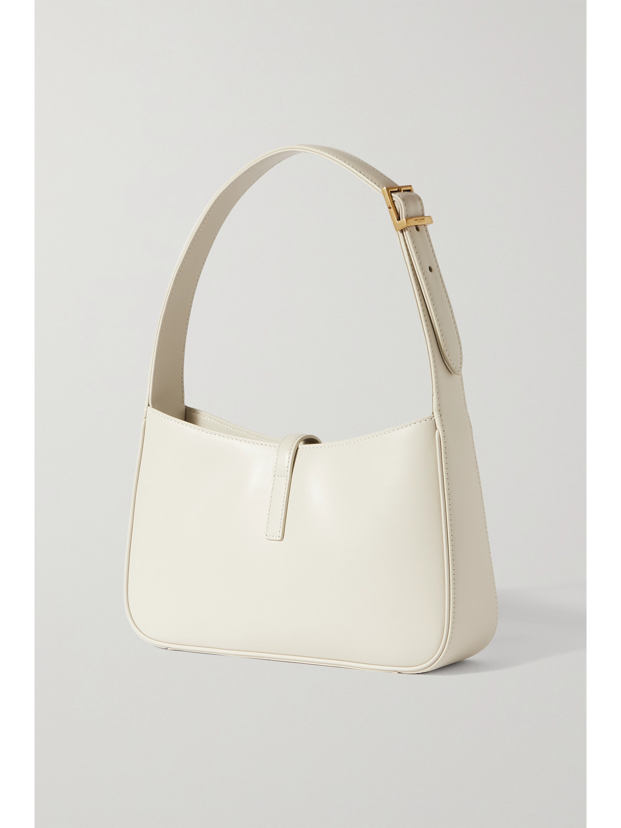 Shop Saint Laurent Le 5 À 7 Leather Shoulder Bag In Cream