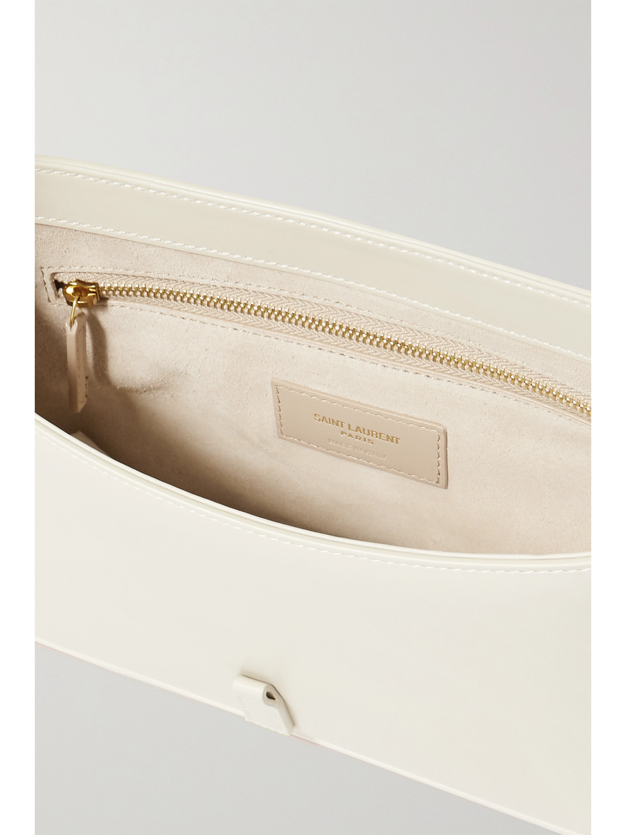 Shop Saint Laurent Le 5 À 7 Leather Shoulder Bag In Cream