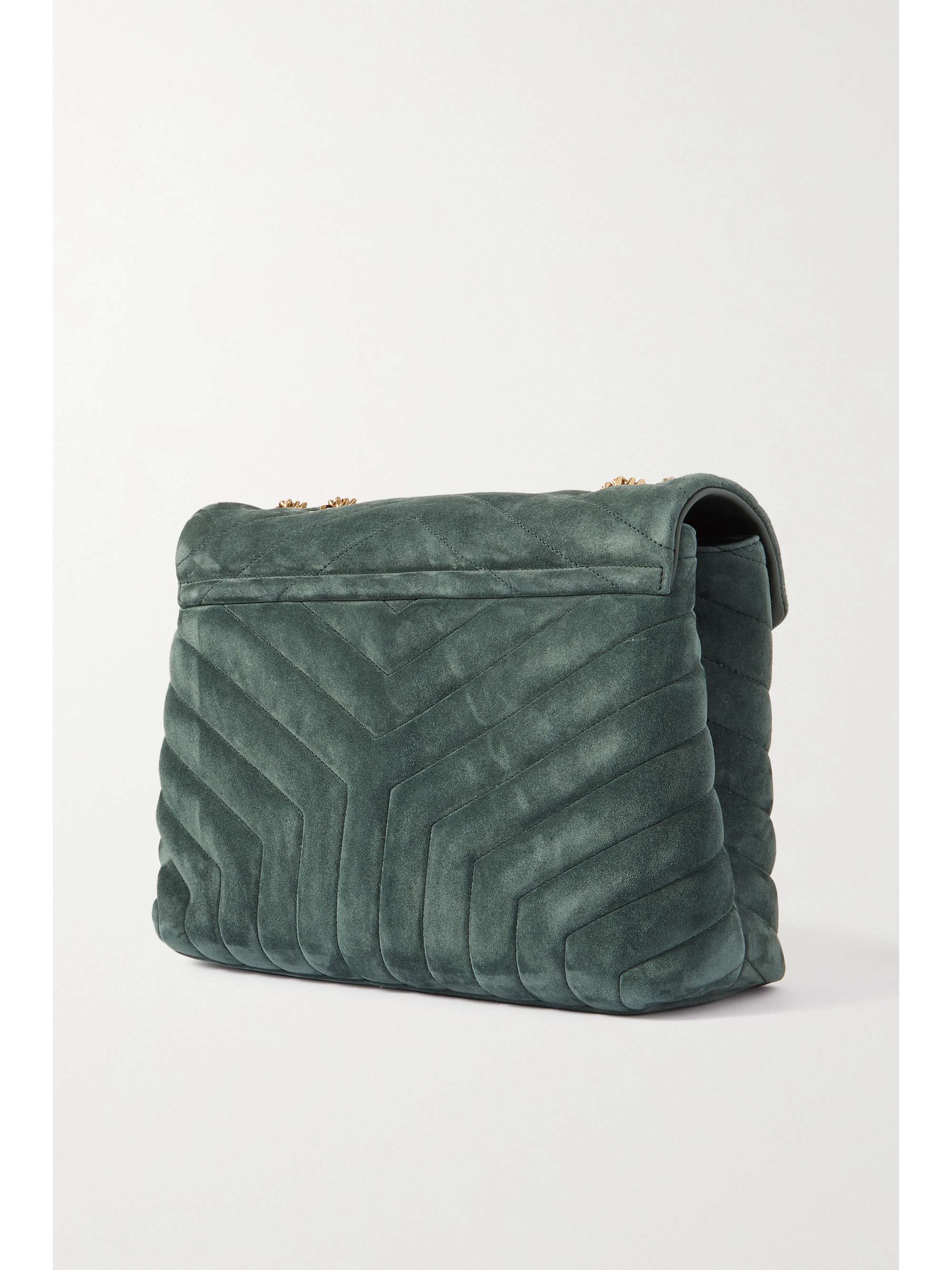 SAINT LAURENT Loulou medium quilted suede shoulder bag NETAPORTER