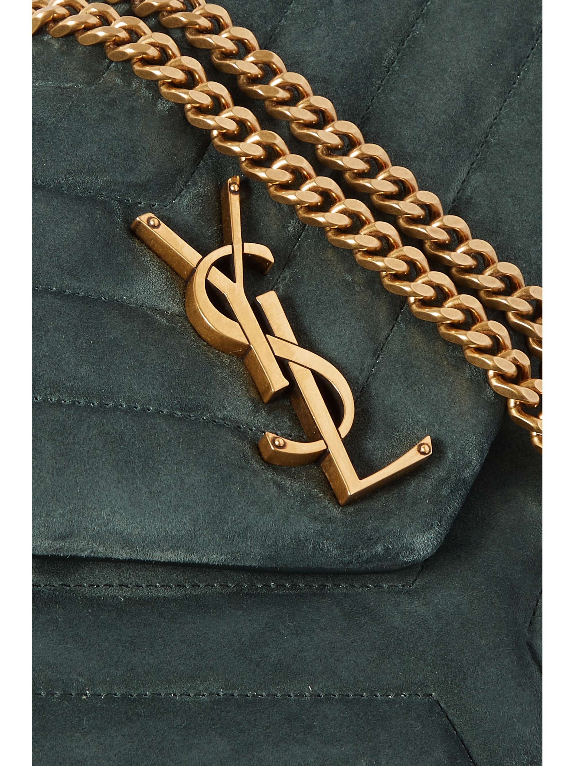 SAINT LAURENT Loulou medium quilted suede shoulder bag NETAPORTER