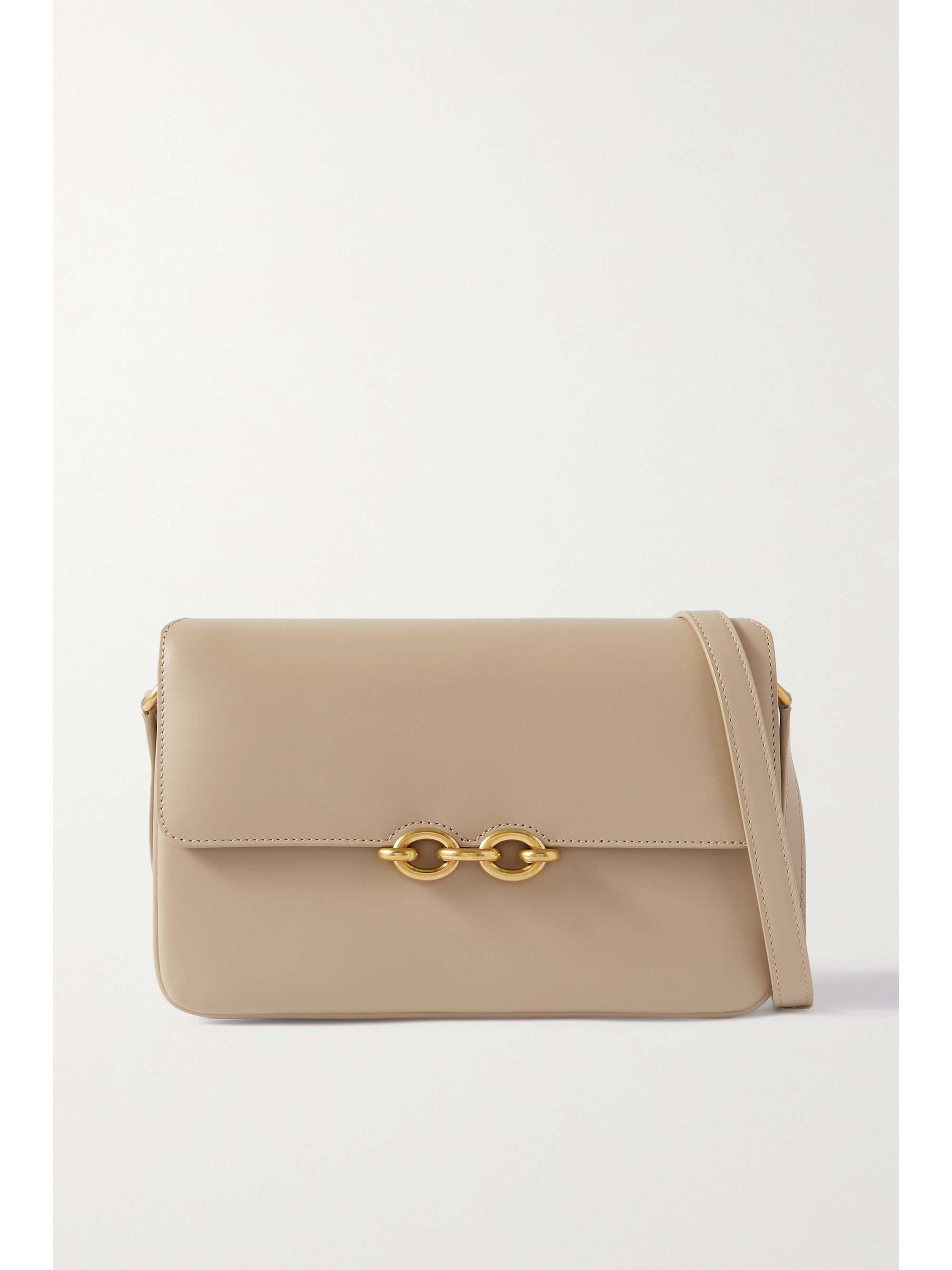 Beige Le Maillon leather shoulder bag | SAINT LAURENT | NET-A-PORTER