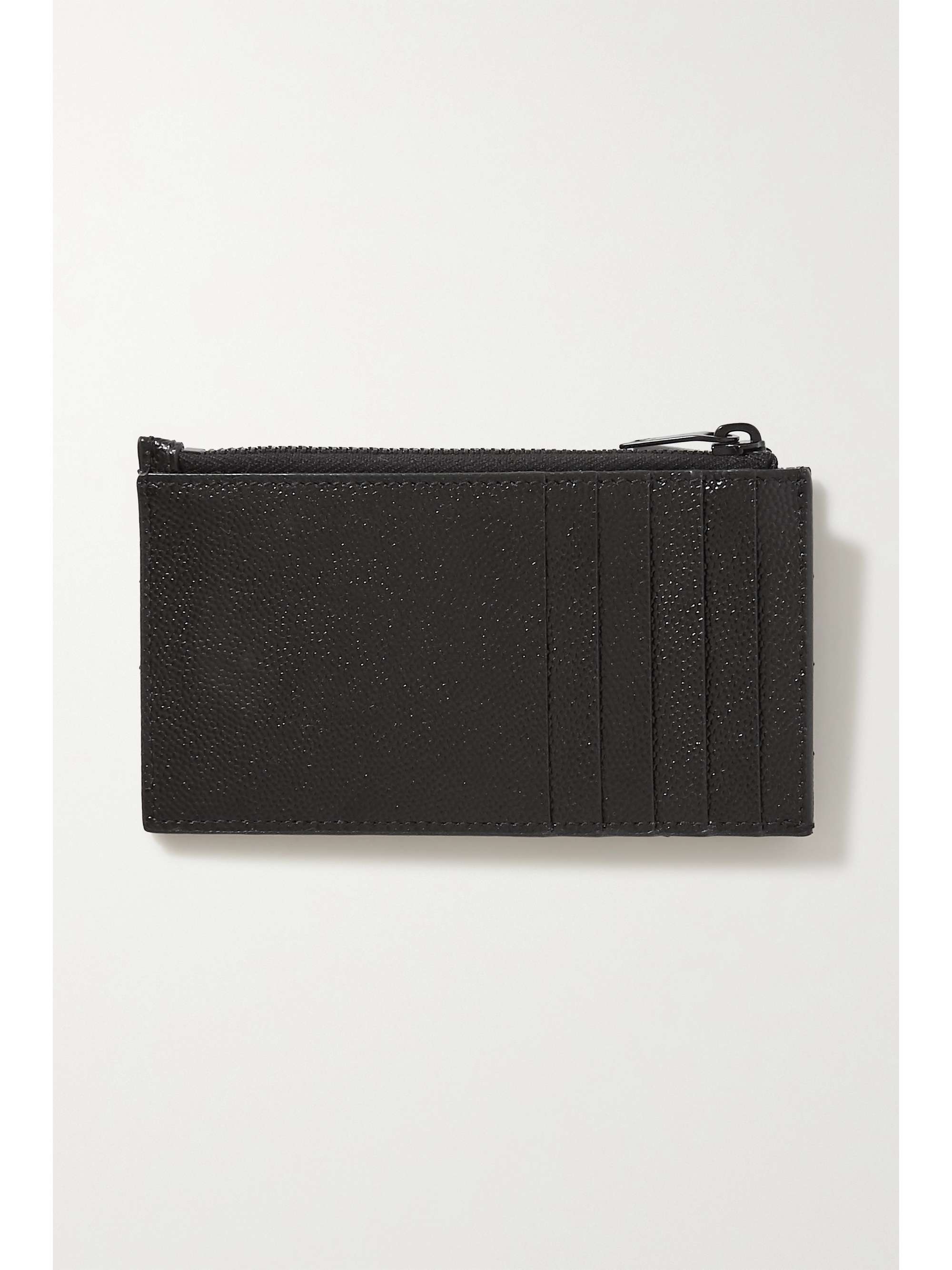 SAINT LAURENT Monogramme quilted textured-leather cardholder