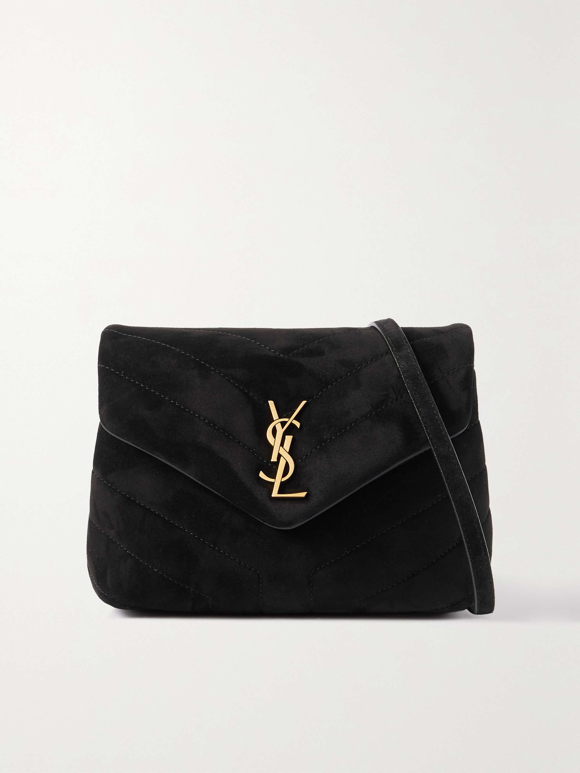 Saint Laurent Loulou Toy Quilted Suede Shoulder Bag