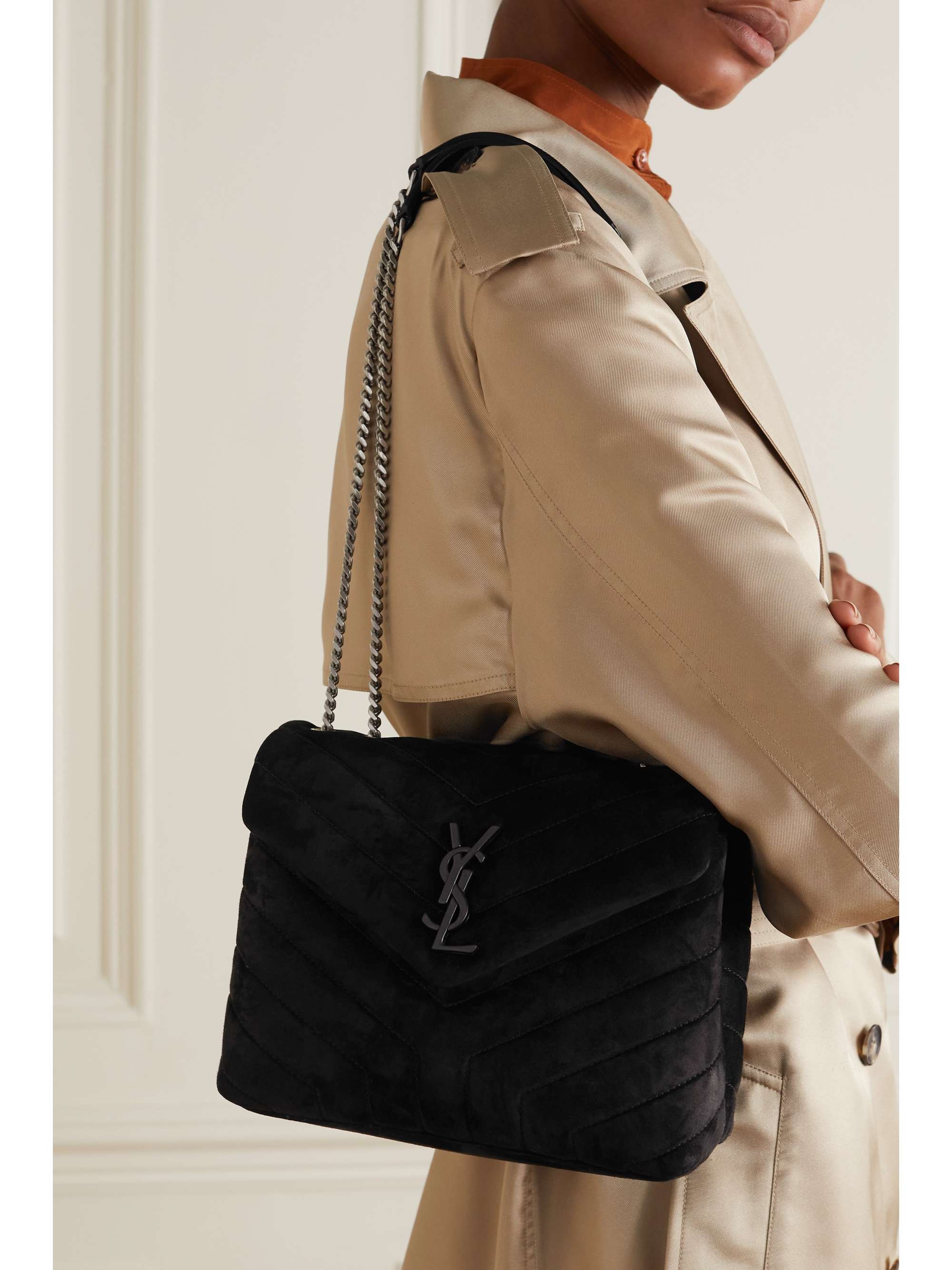 SAINT LAURENT Loulou small quilted suede shoulder bag | NET-A-PORTER