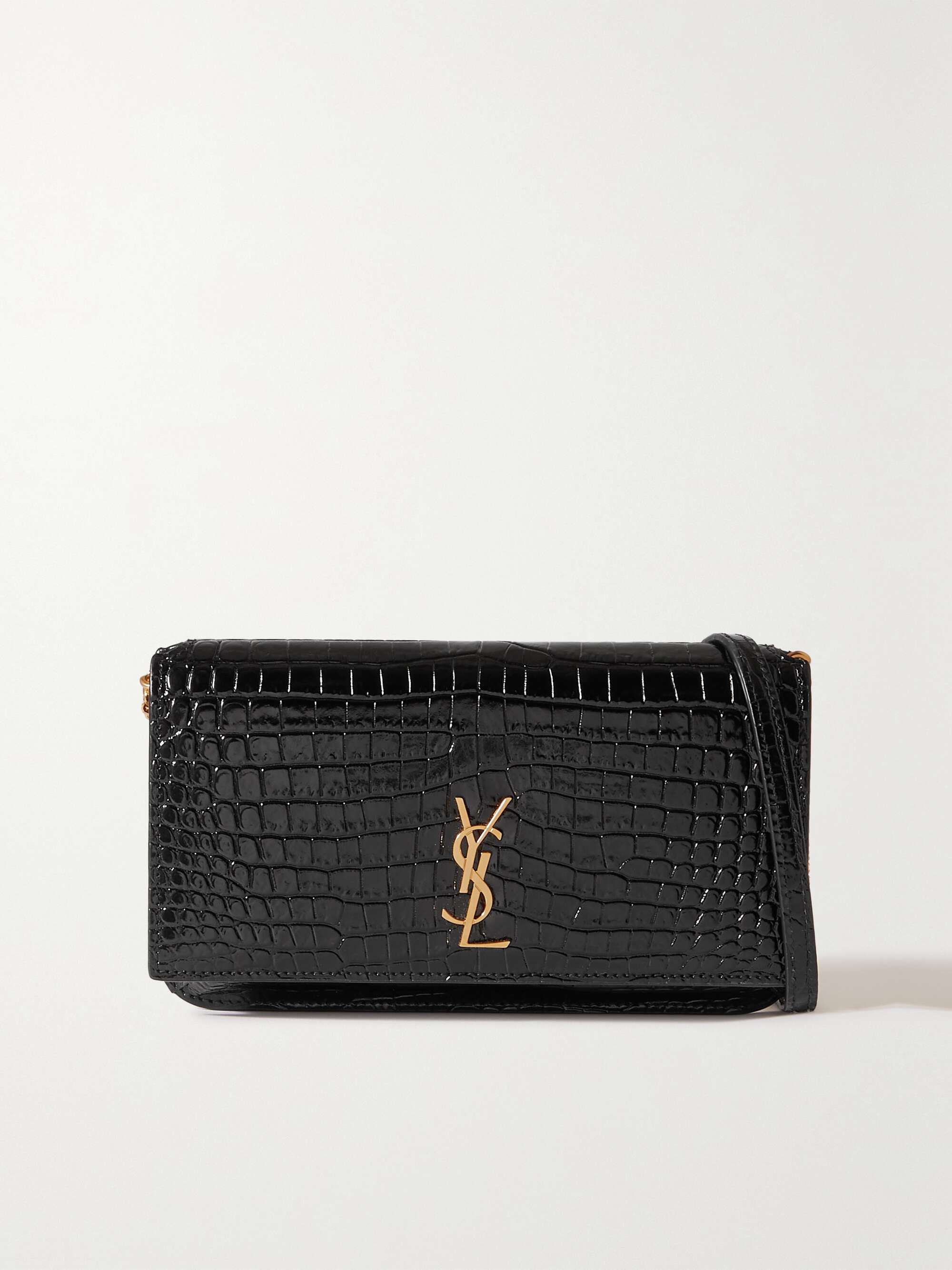 SAINT LAURENT Cassandre Strap leather phone case