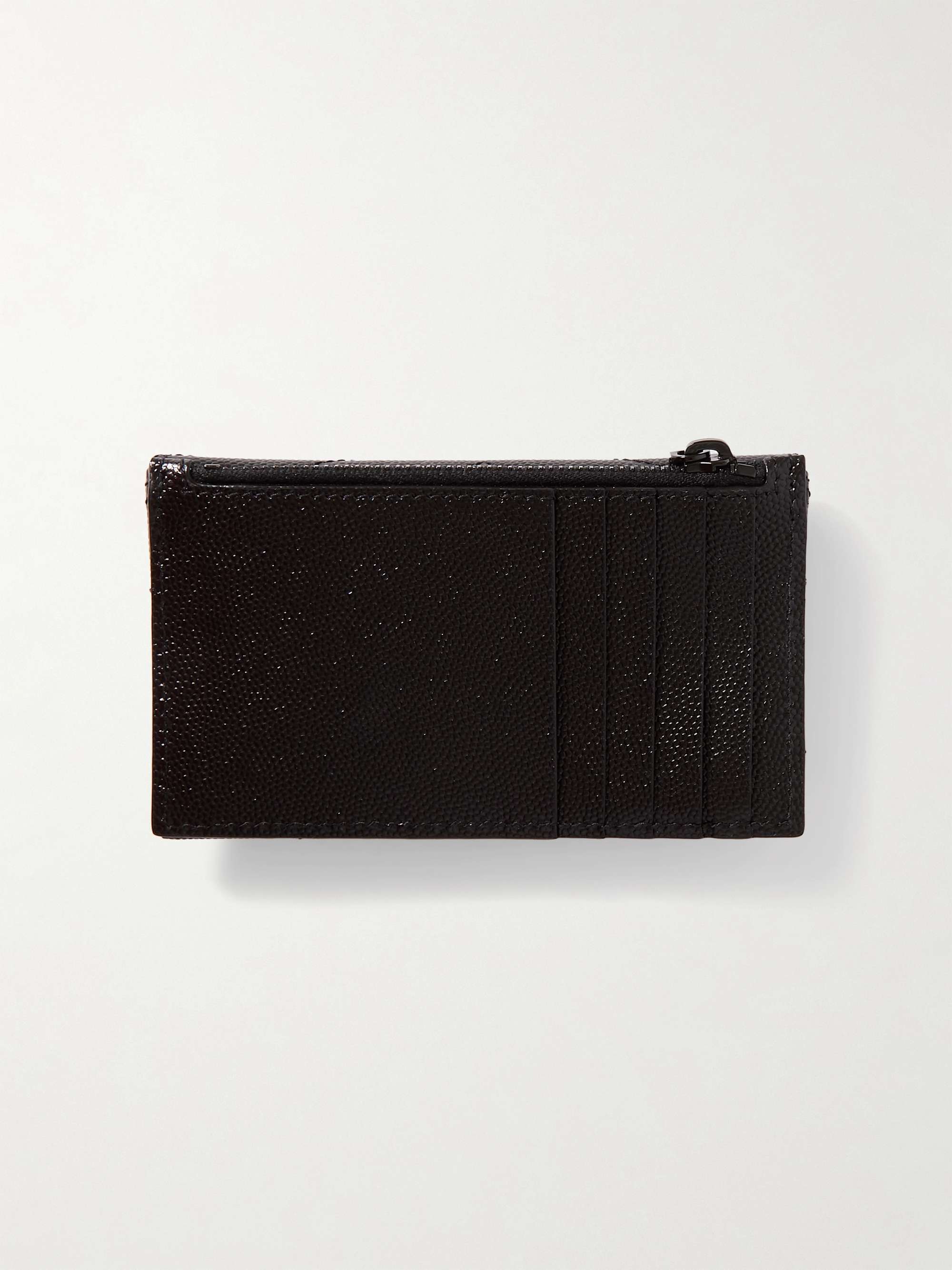 SAINT LAURENT Monogramme quilted textured-leather wallet