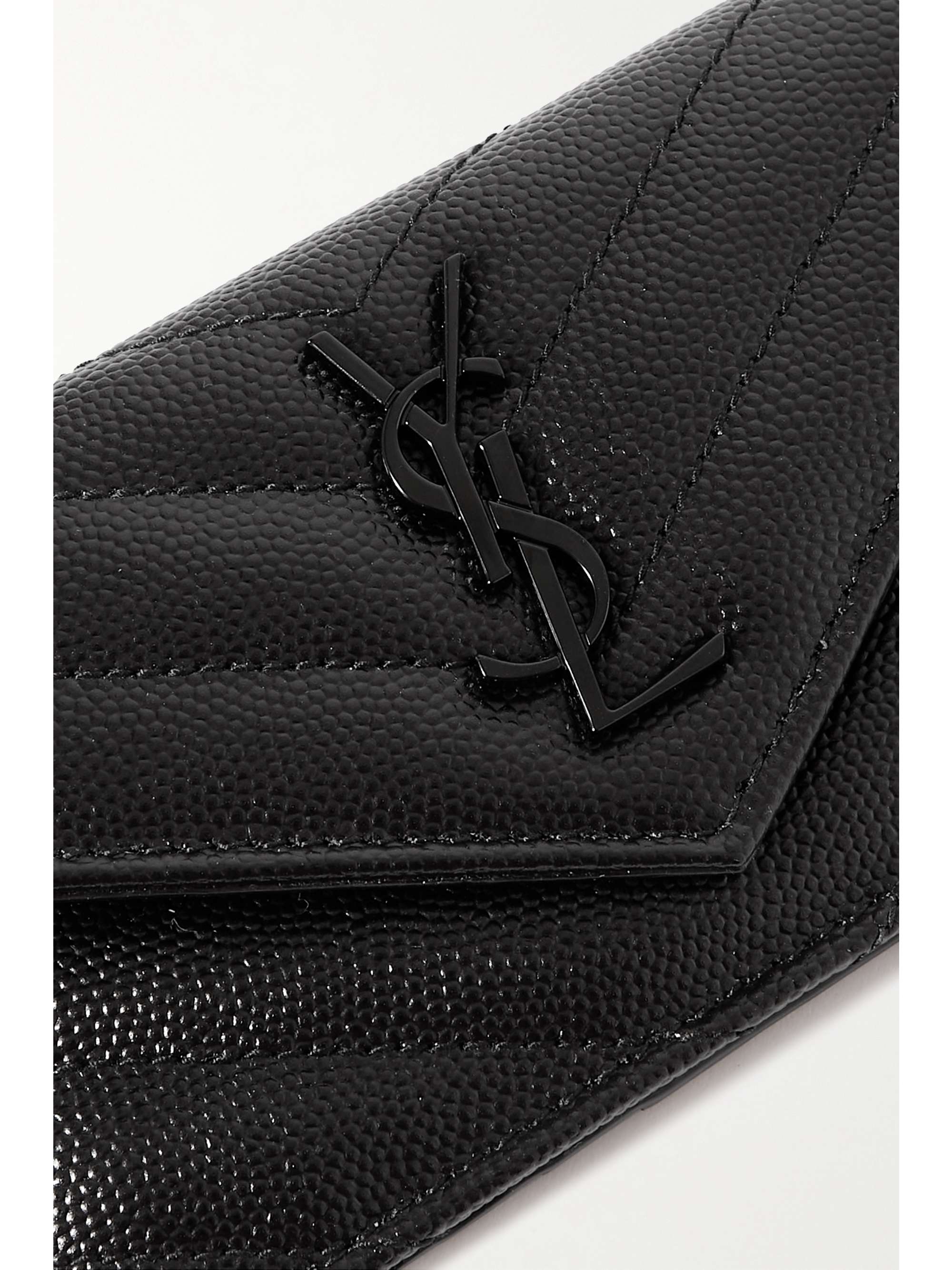 SAINT LAURENT Monogramme quilted textured-leather wallet