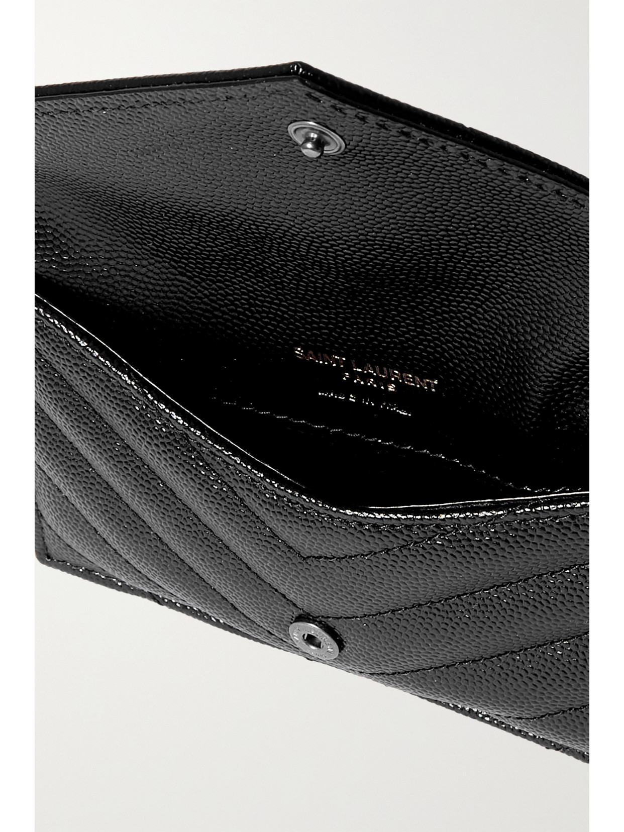 Shop Saint Laurent Monogramme Quilted Textured-leather Wallet In Black