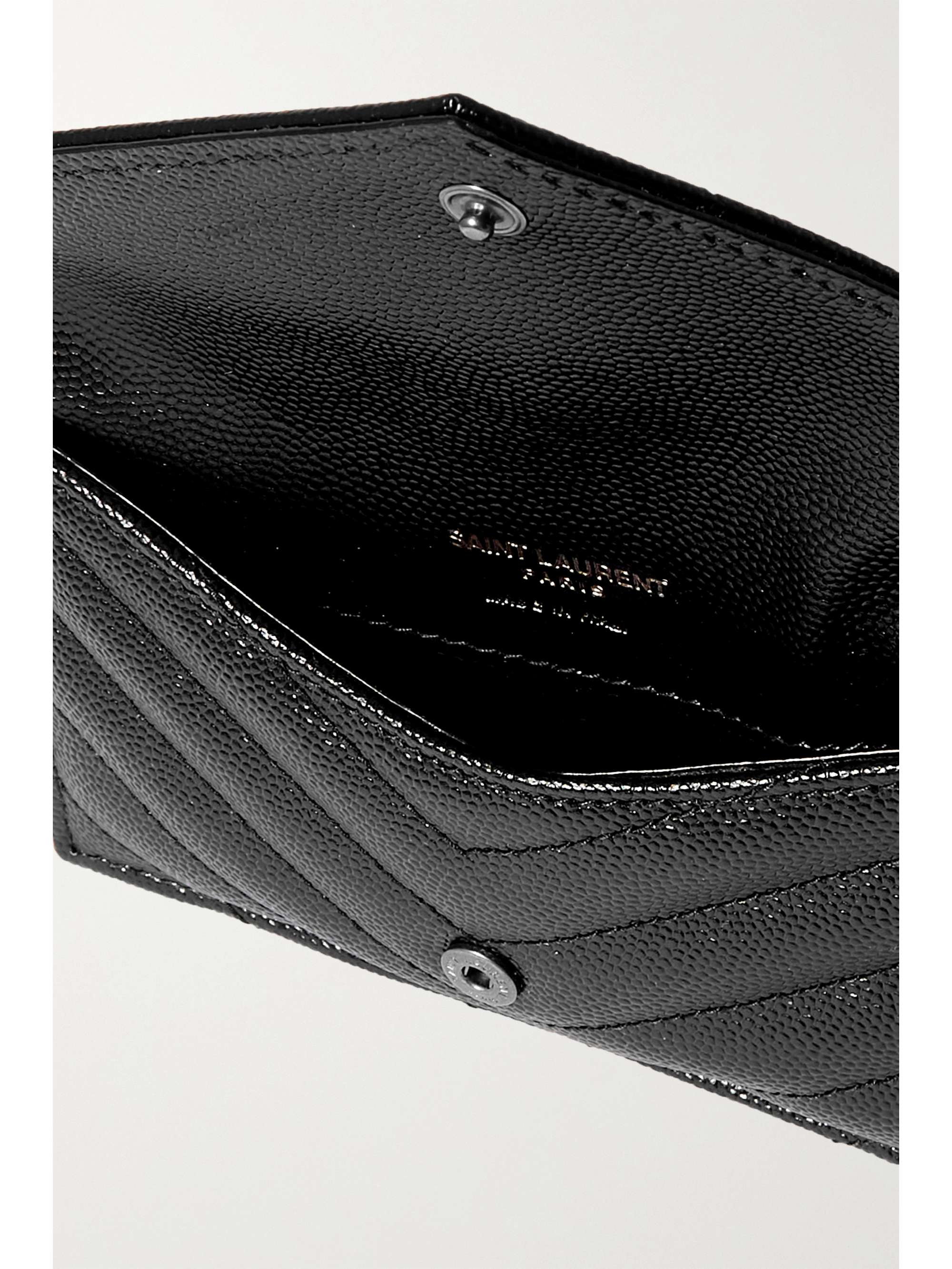 SAINT LAURENT Monogramme quilted textured-leather wallet