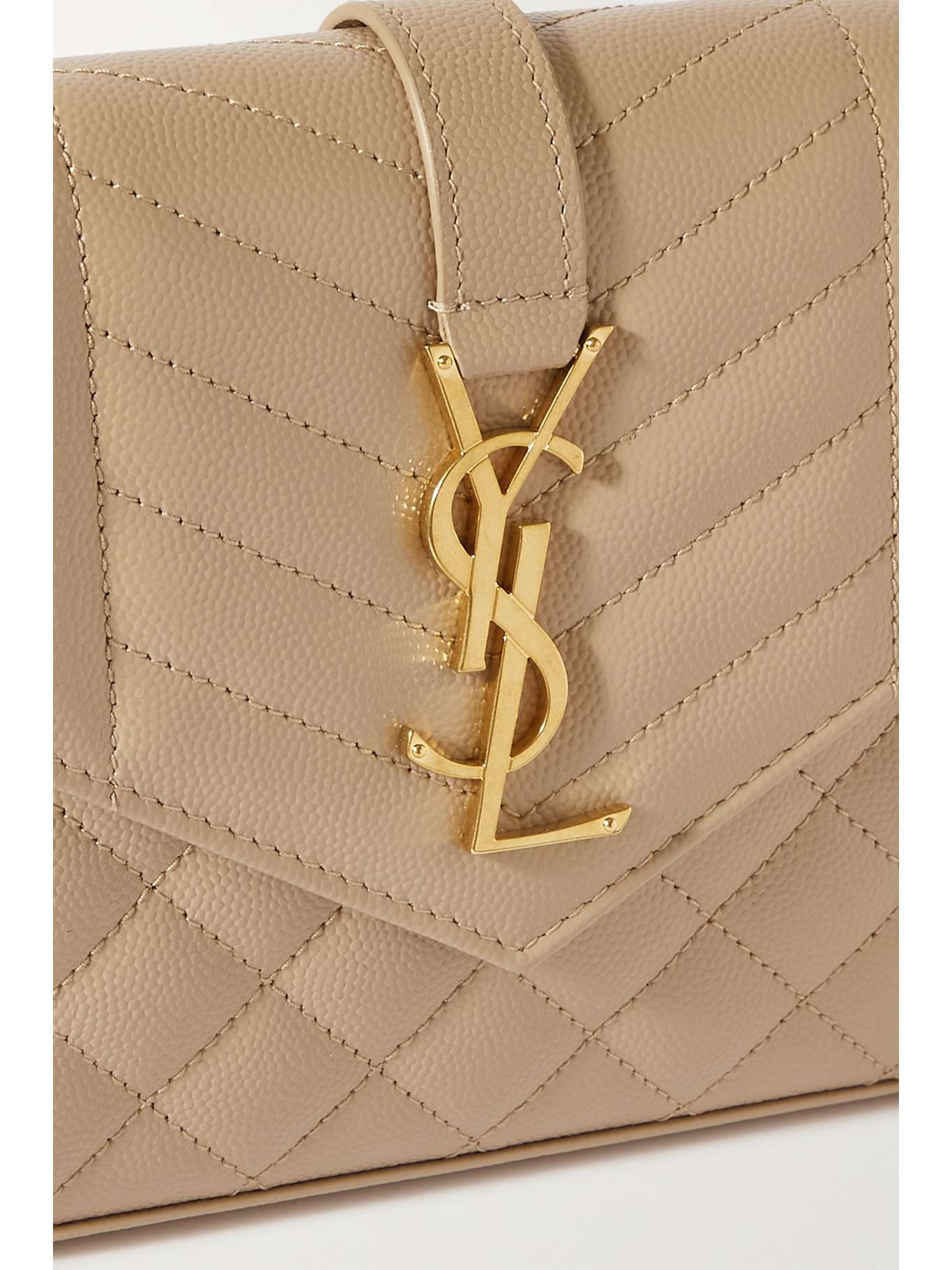 SAINT LAURENT Monogramme quilted texturedleather shoulder bag NETA