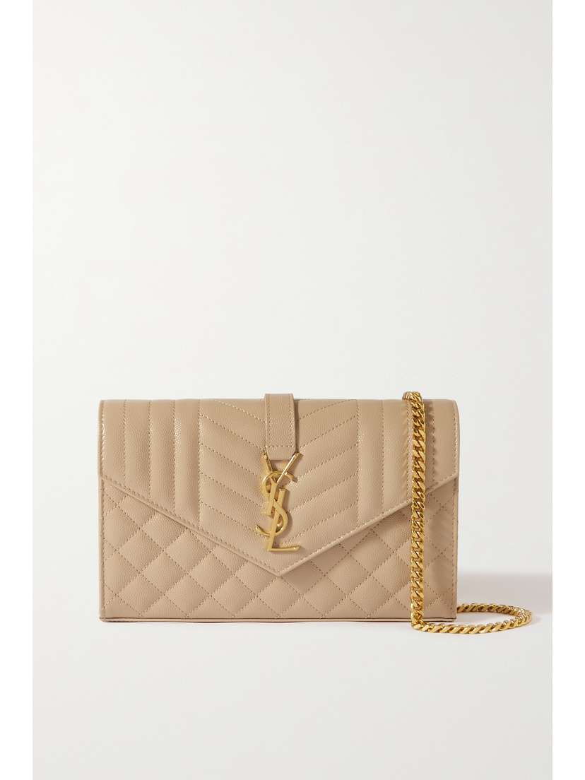 Saint Laurent Monogramme Quilted Textured-leather Shoulder Bag