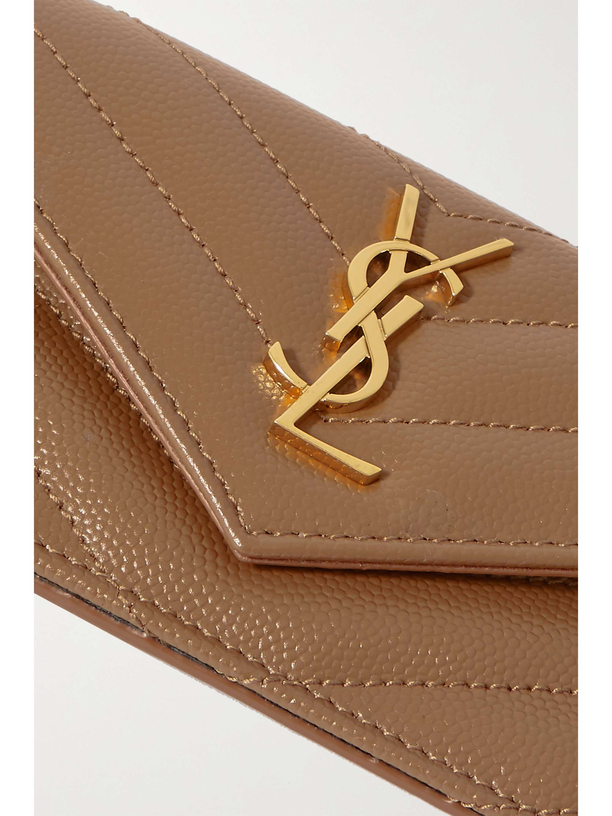 SAINT LAURENT Monogramme quilted textured-leather wallet
