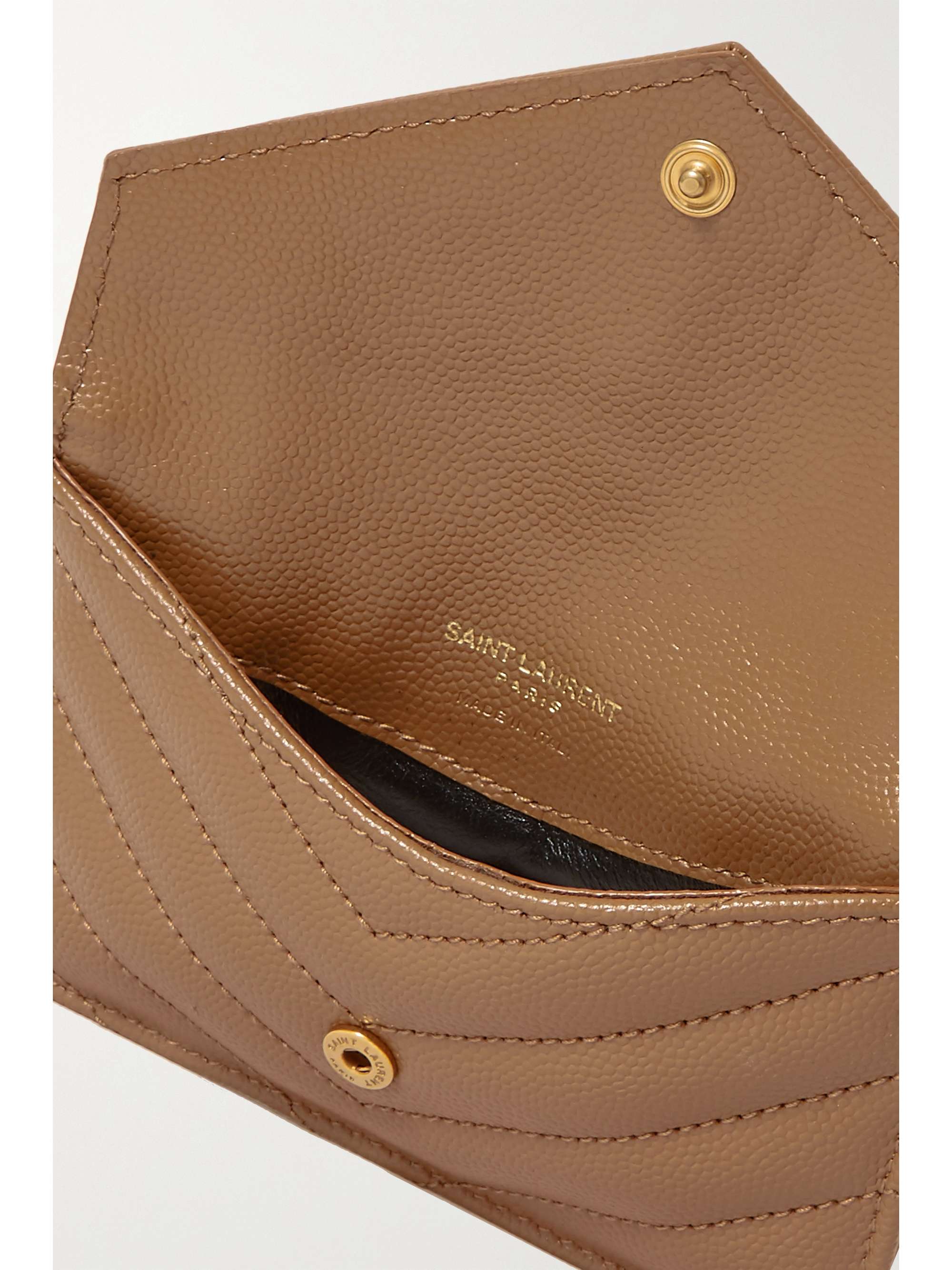 SAINT LAURENT Monogramme quilted textured-leather wallet