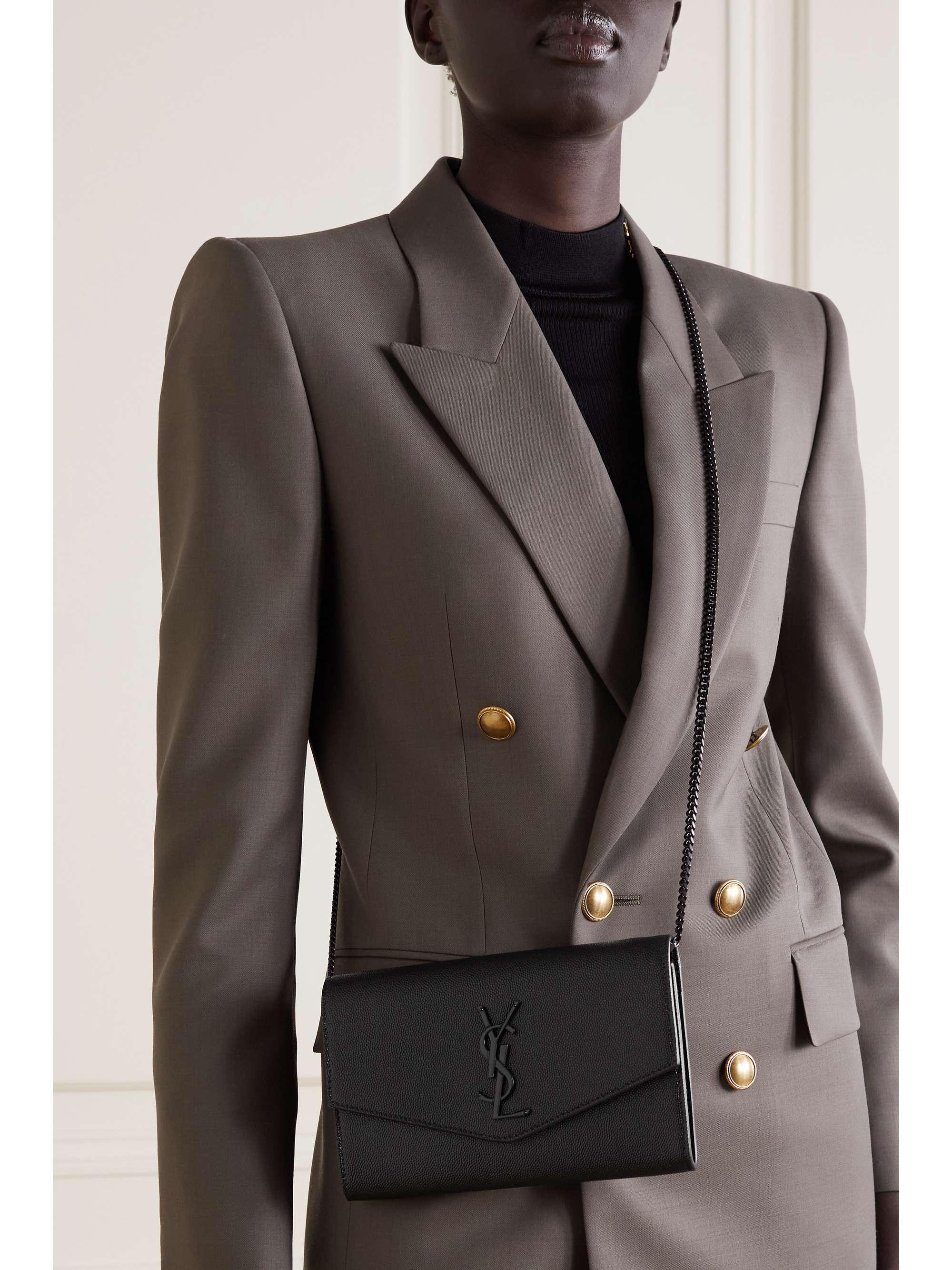 SAINT LAURENT Uptown texturedleather shoulder bag NETAPORTER