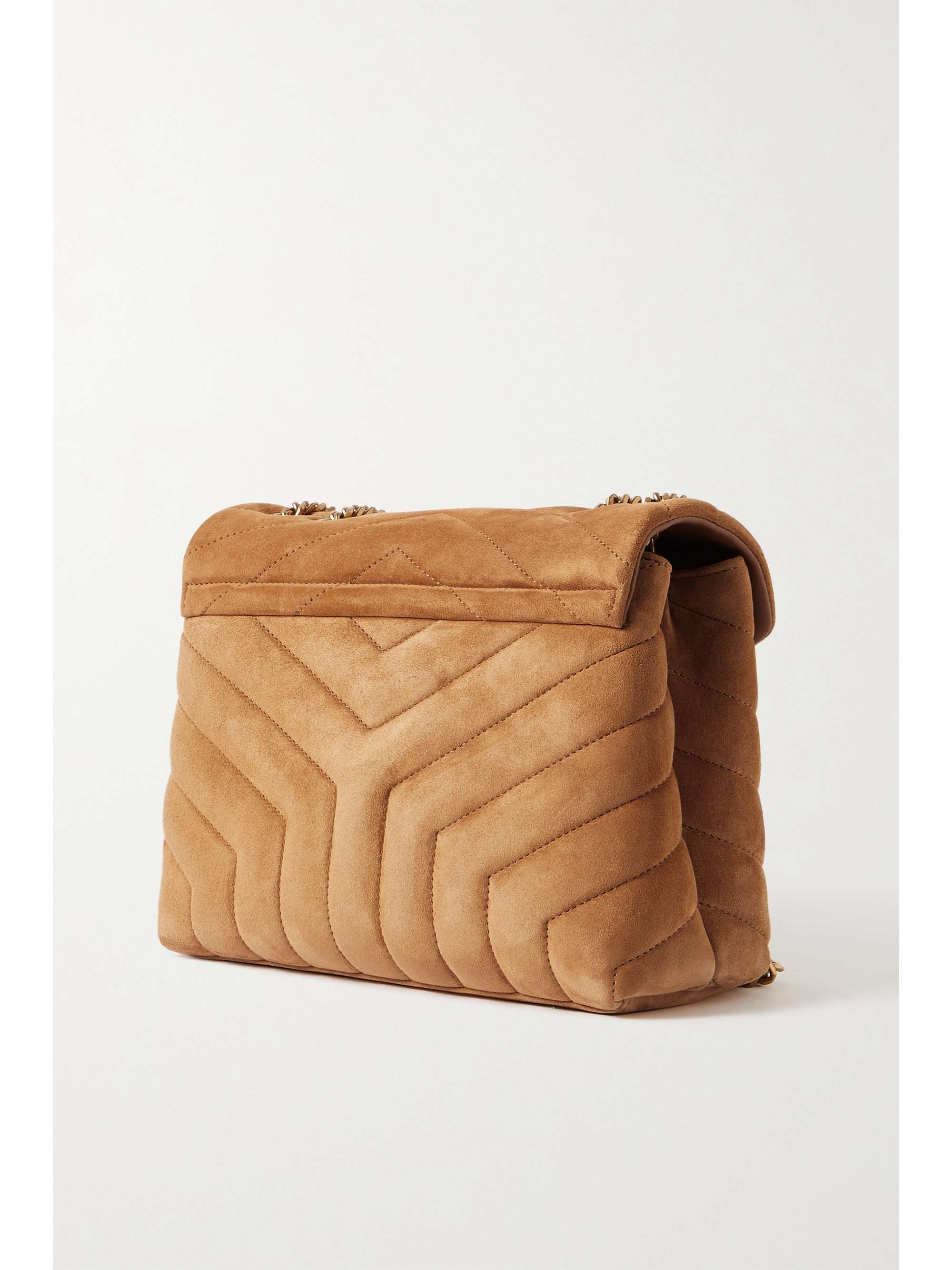 SAINT LAURENT Loulou small quilted suede shoulder bag NETAPORTER