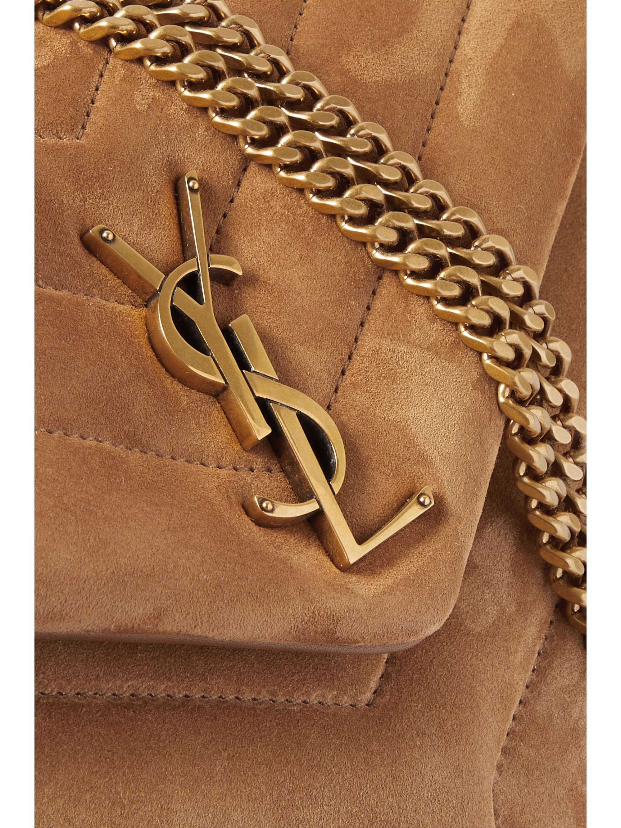 SAINT LAURENT Loulou small quilted suede shoulder bag NETAPORTER