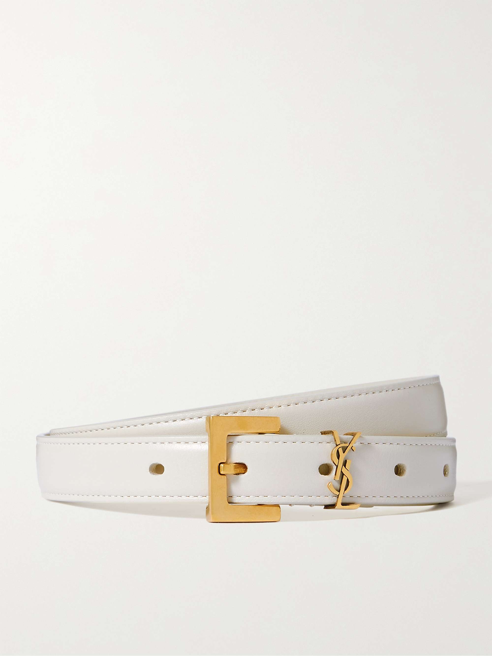 SAINT LAURENT Cassandre leather belt | NET-A-PORTER