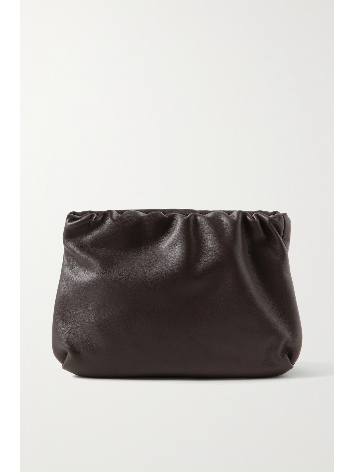 The Row Bourse Calfskin Clutch Bag In Brown