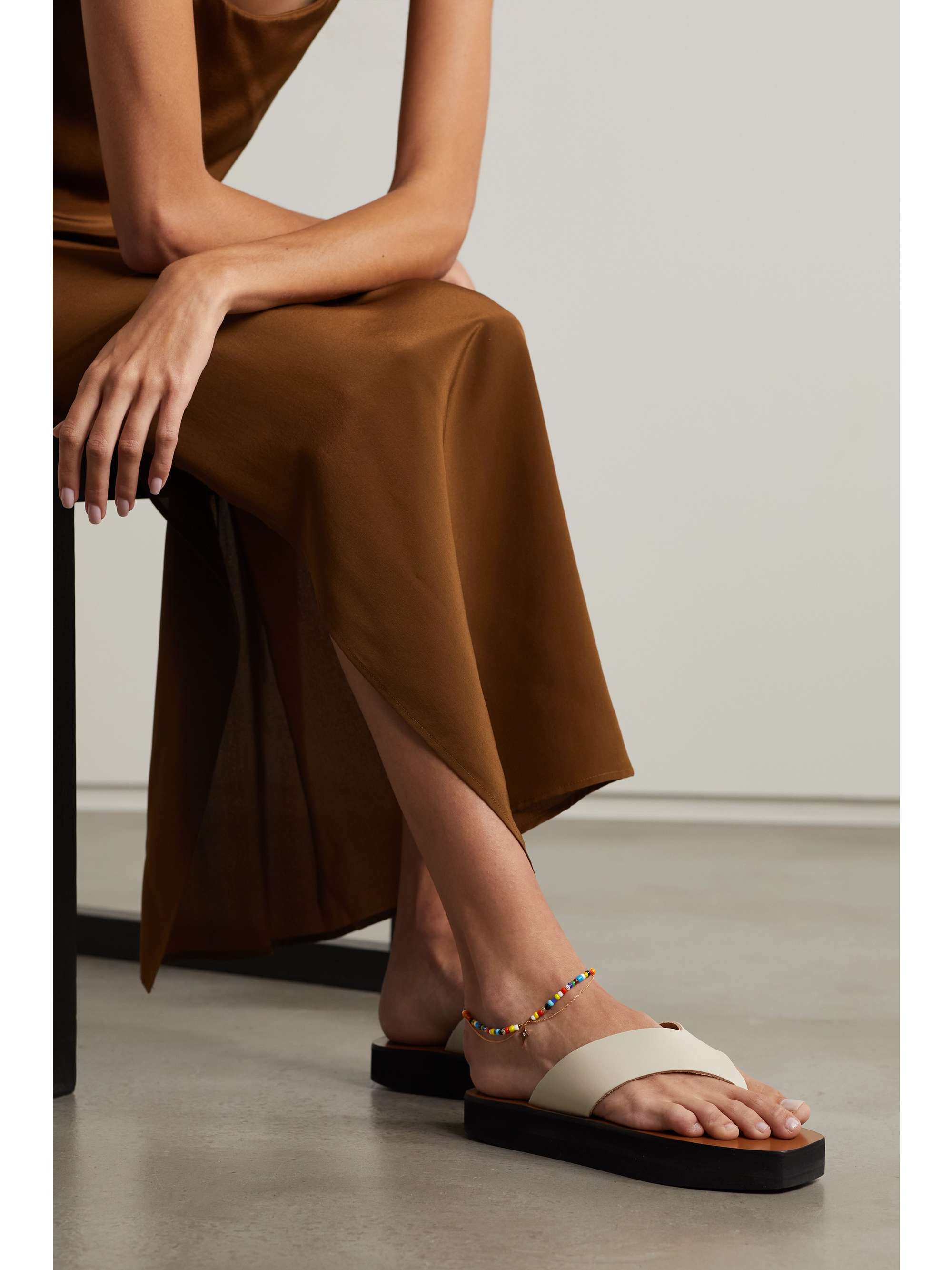 DIANE KORDAS 14-karat rose gold, enamel, amber and diamond anklet