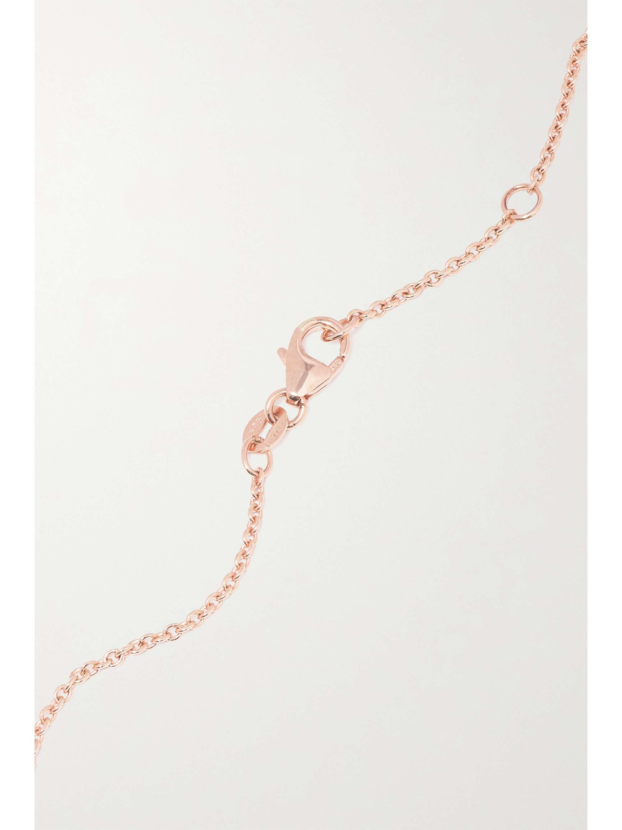DIANE KORDAS 14-karat rose gold, enamel, amber and diamond anklet