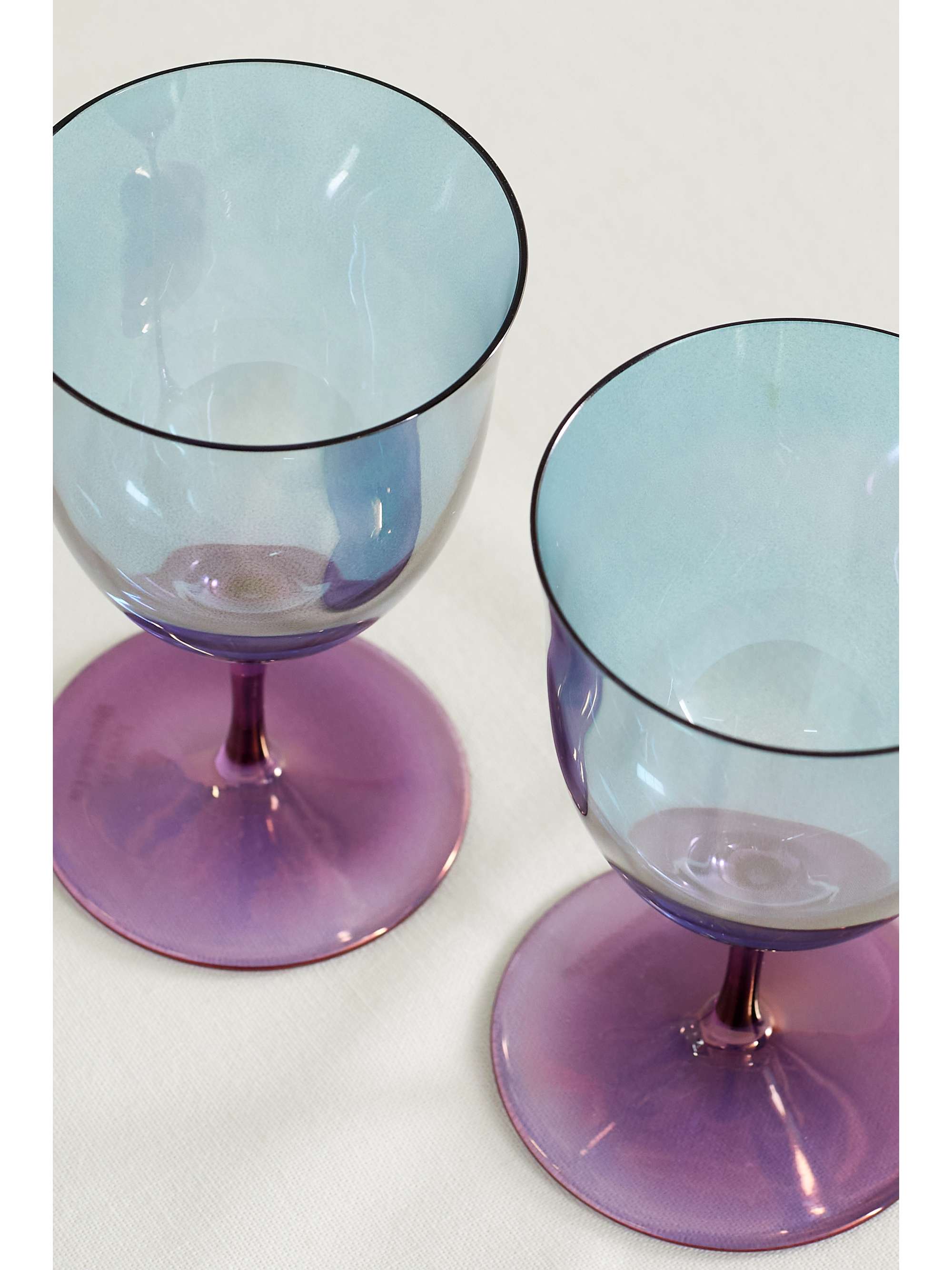 LUISA BECCARIA Set de deux verres à vin à effet dégradé