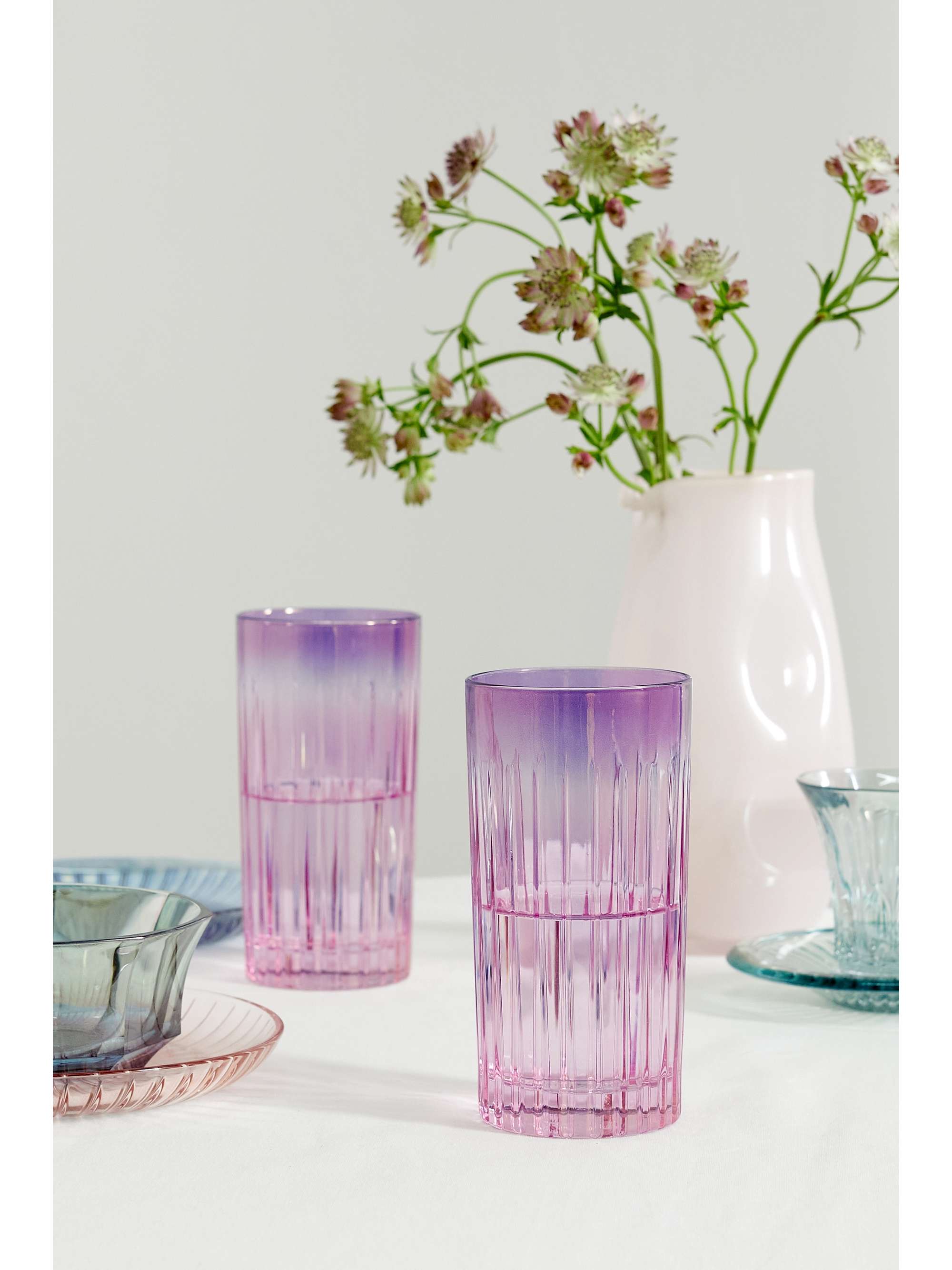LUISA BECCARIA Set de deux verres en verre dégradé Large