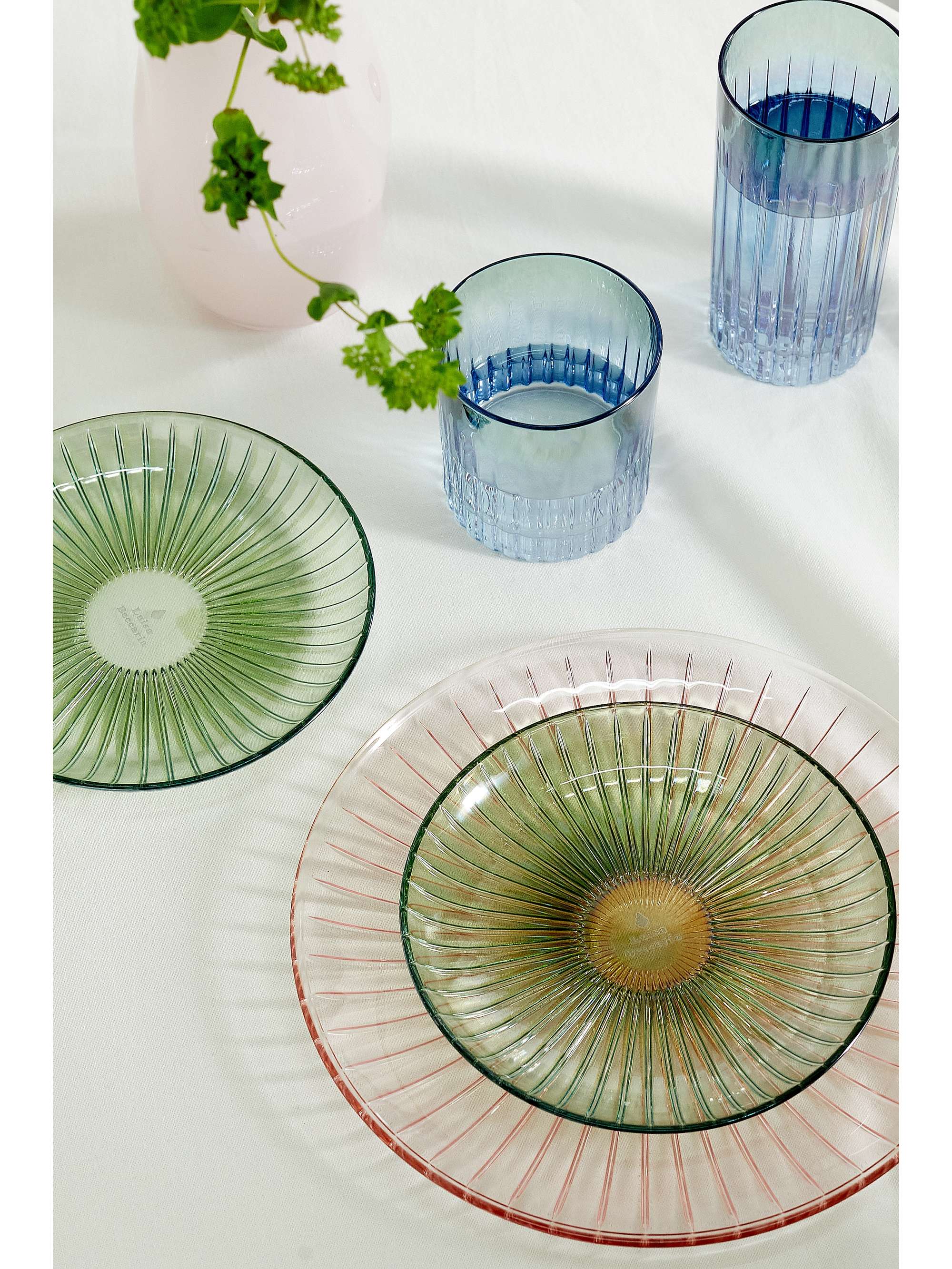 LUISA BECCARIA Set de deux petites assiettes en verre, 18 cm