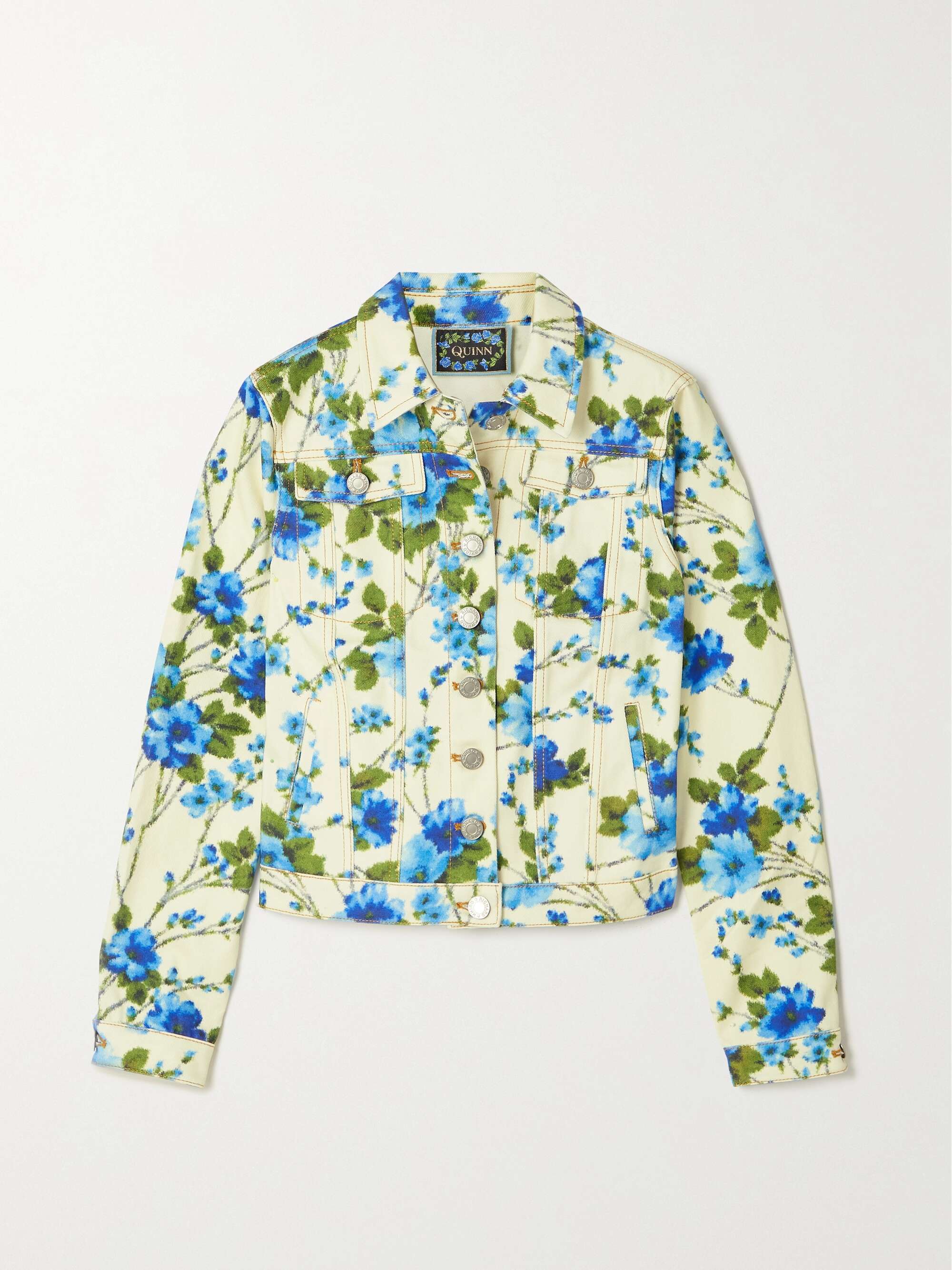 floral print denim jacket