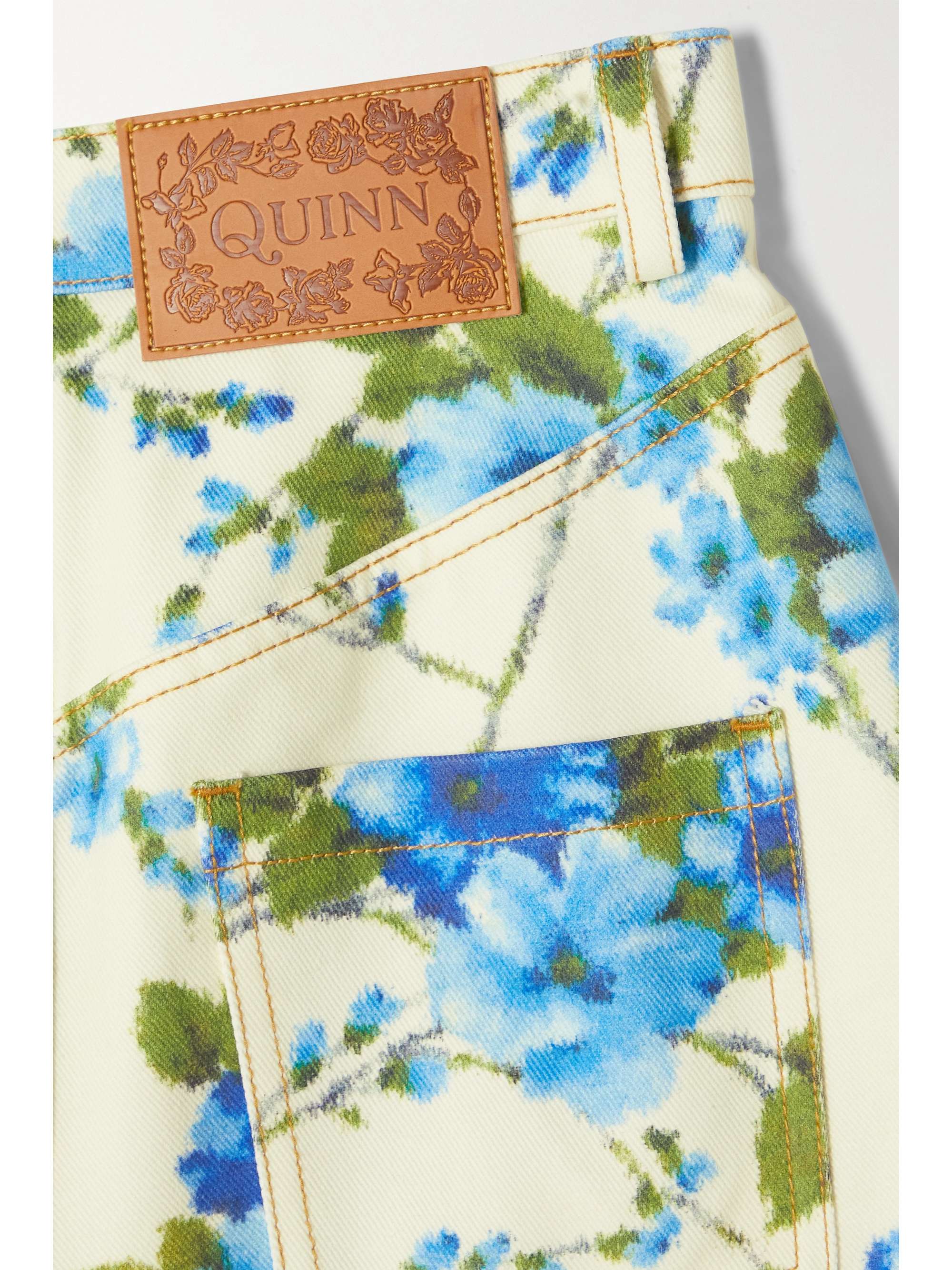 RICHARD QUINN 花卉印花高腰直筒牛仔裤