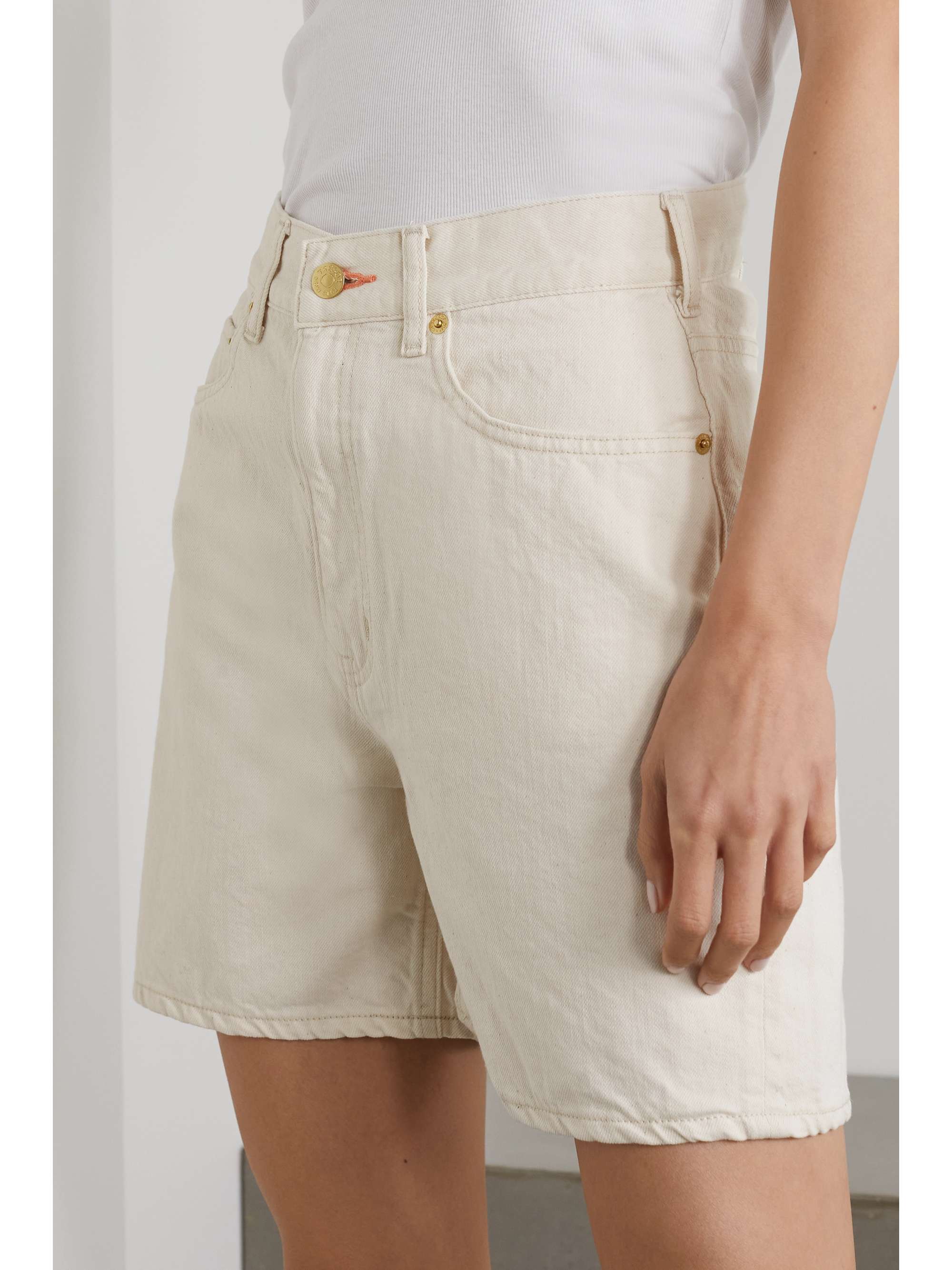 Coral organic denim shorts 