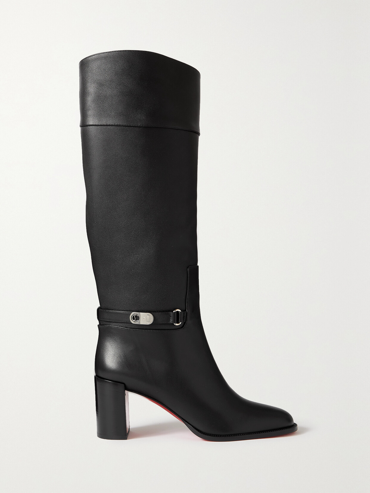 Christian Louboutin Lock Botta Leather Knee Boots - Black