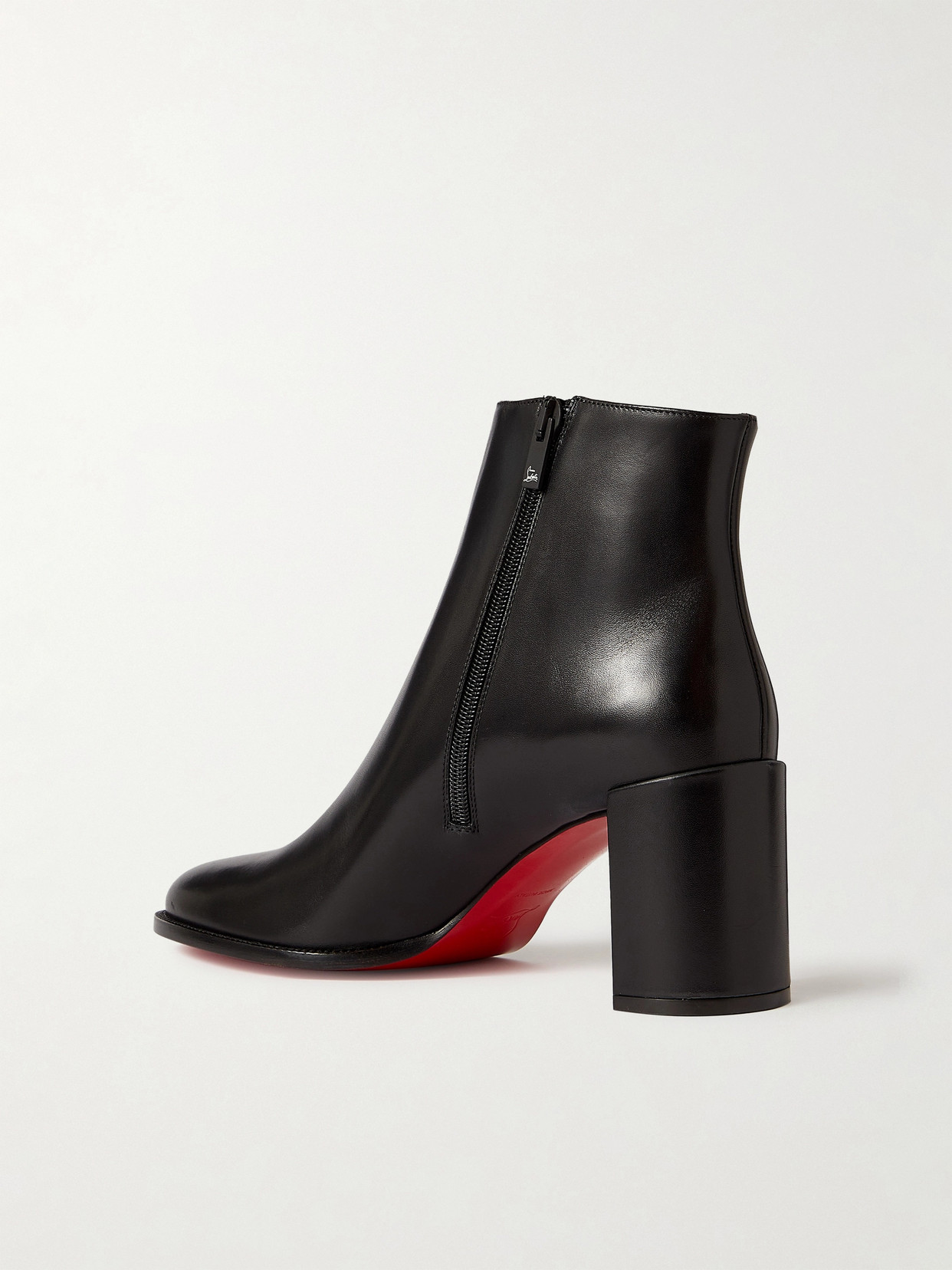 Christian Louboutin Womens Black Adoxa 70 Leather Heeled Boots In Black