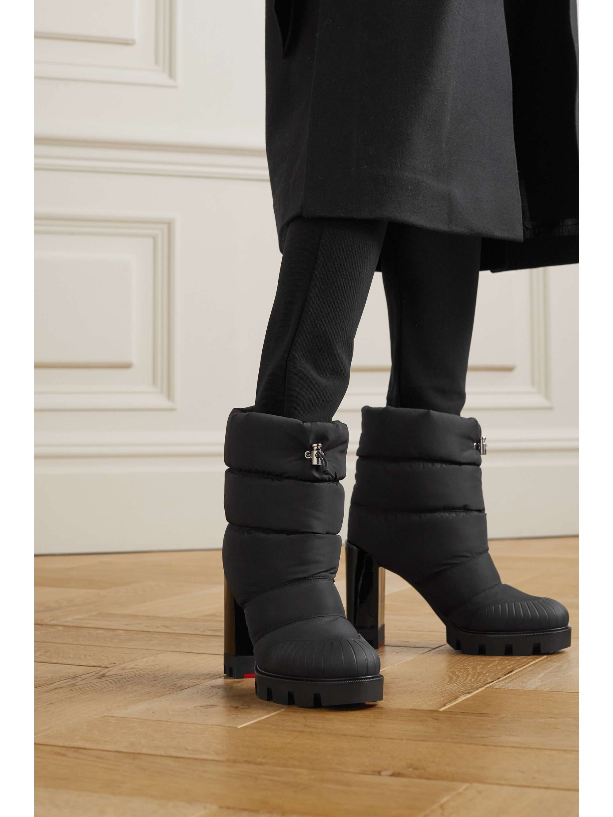 Oriona 100 rubber-trimmed quilted padded shell ankle boots