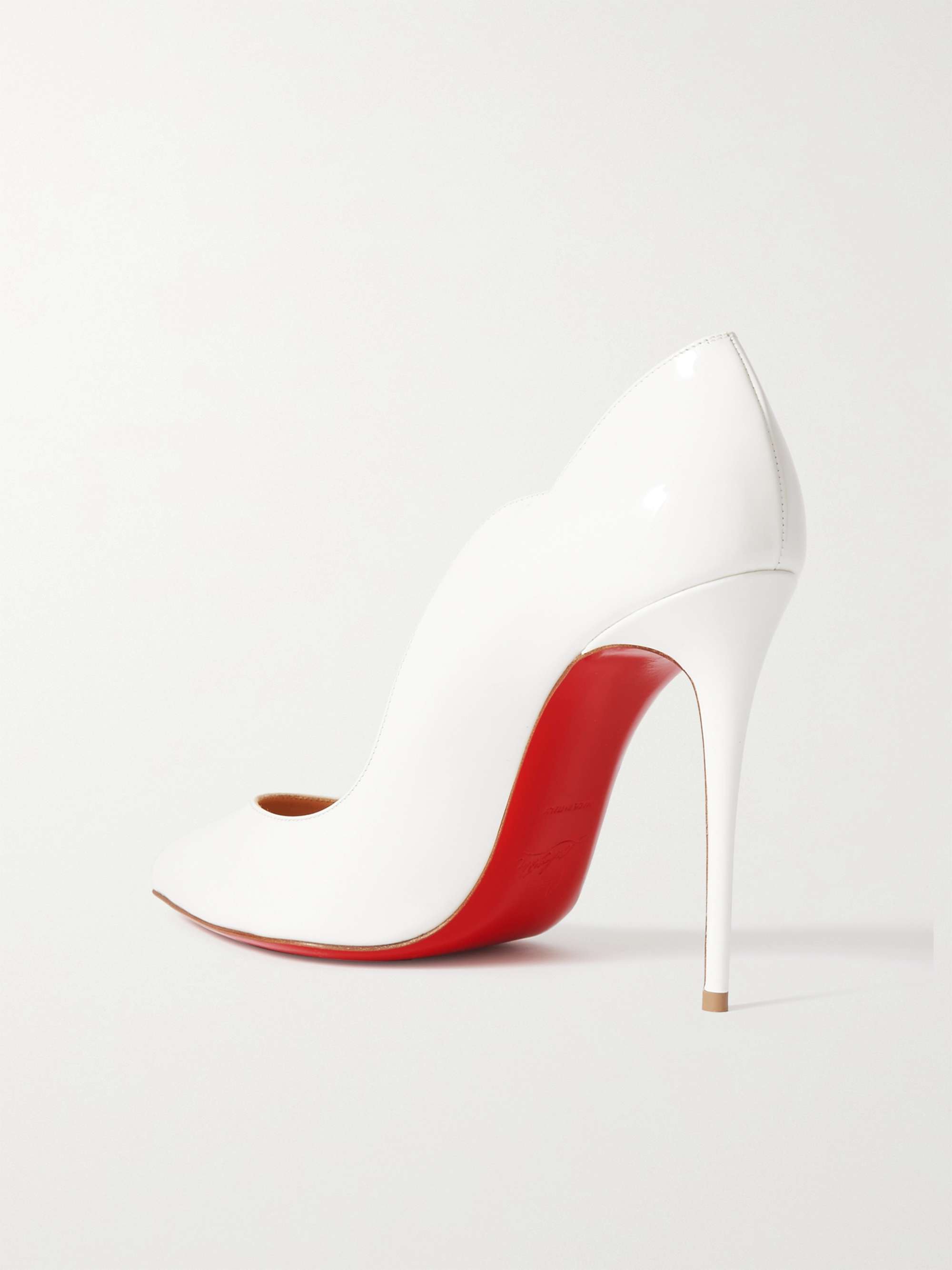 Christian Louboutin, Hot Chick 100 white patent pumps