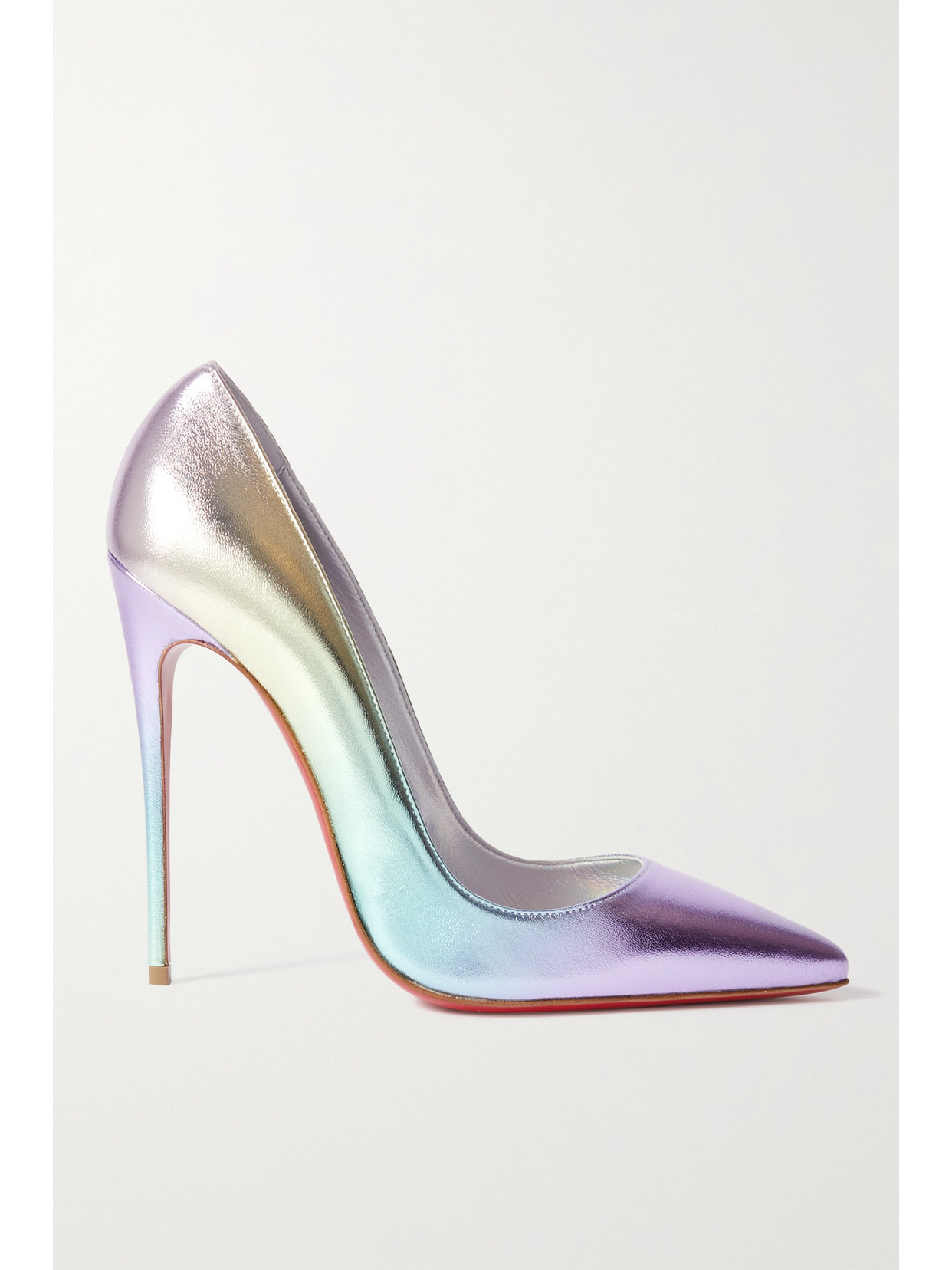 Shop Christian Louboutin So Kate 120 Iridescent Leather Pumps In Purple