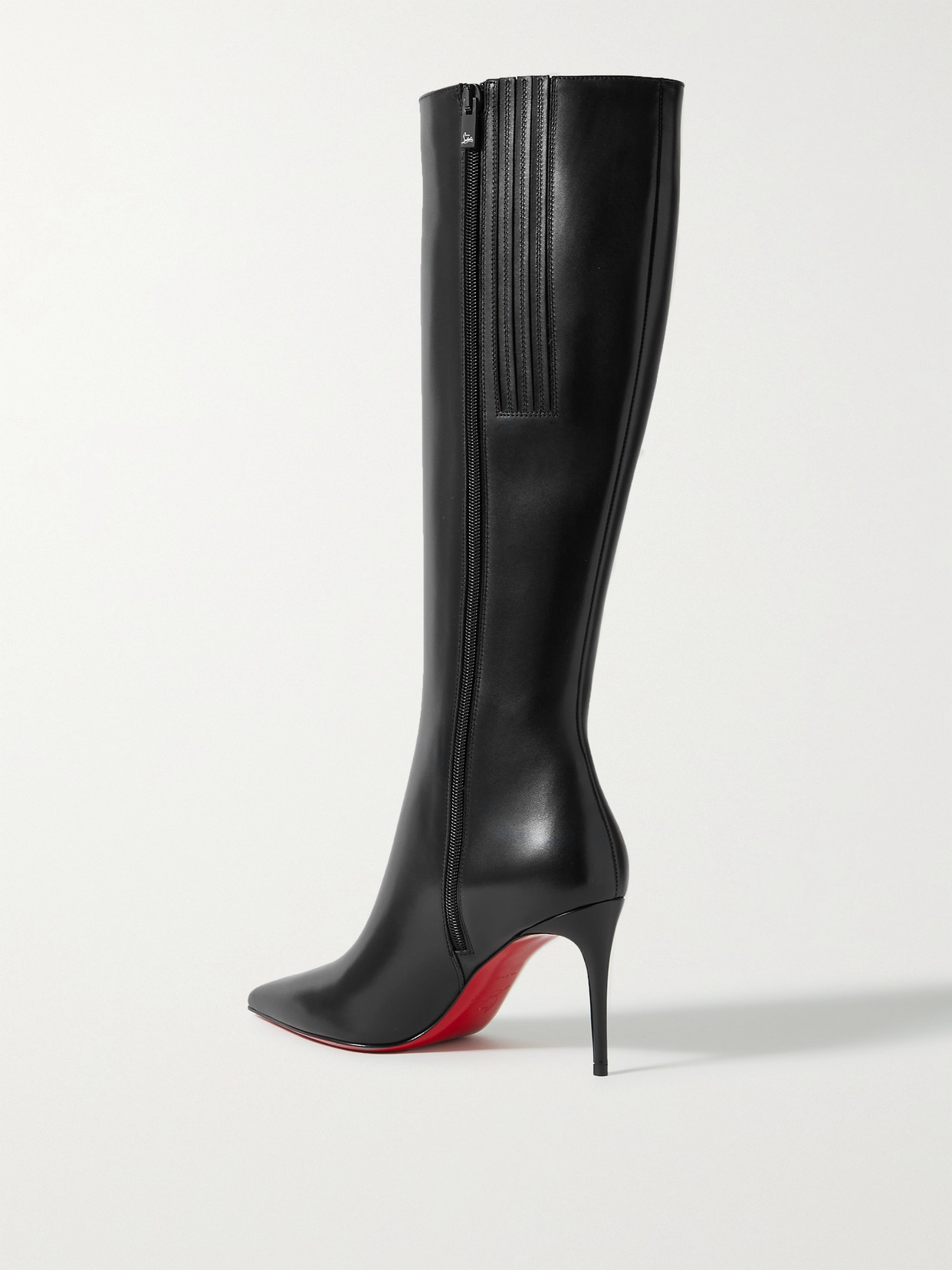 Christian Louboutin Boot Black Cate Flat Knee High Chain Detail 39 / 9 –  Mightychic