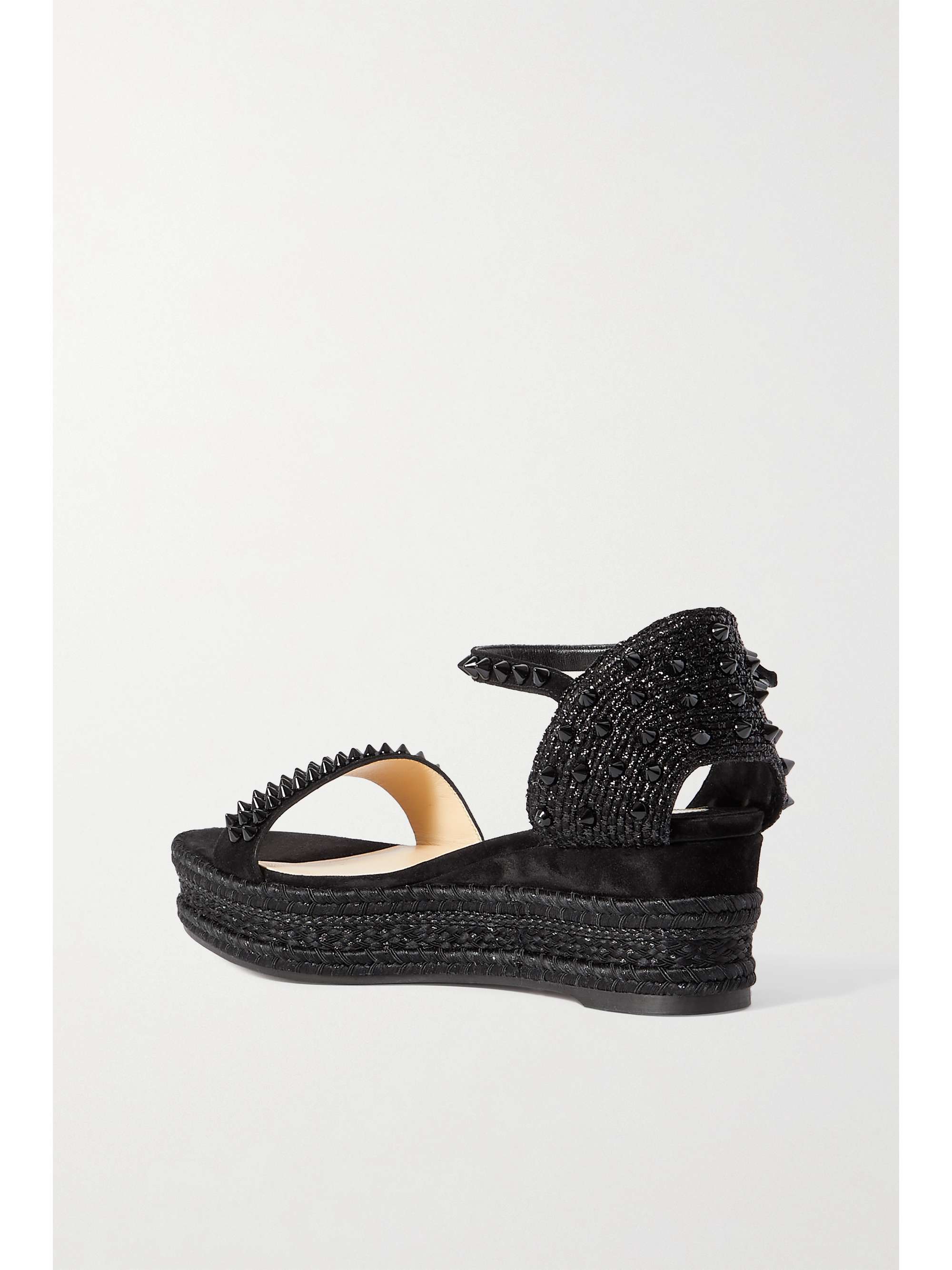 CHRISTIAN LOUBOUTIN Madmonica 60 spiked suede espadrille platform sandals
