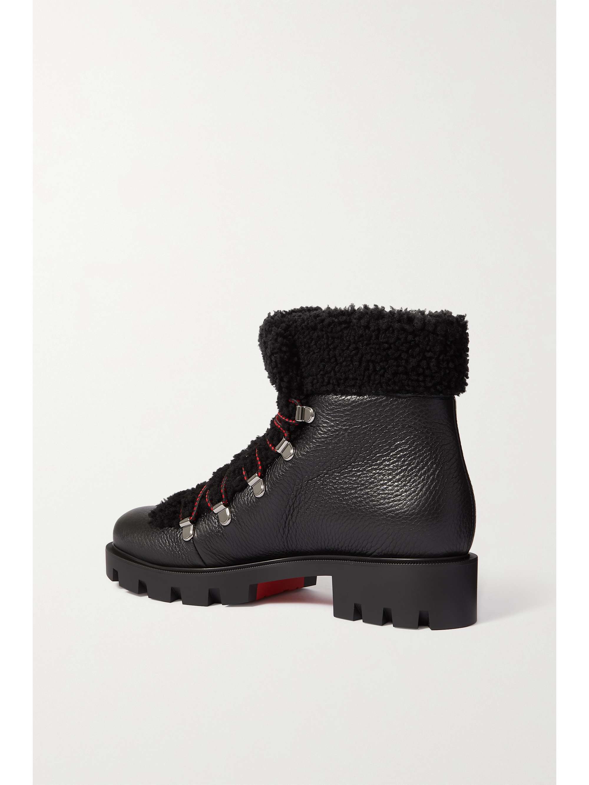 CHRISTIAN LOUBOUTIN Edelvizir shearling-trimmed croc-effect leather ankle boots