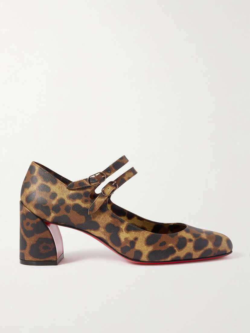 Christian Louboutin Miss Jane 55 Leopard-print Leather Pumps