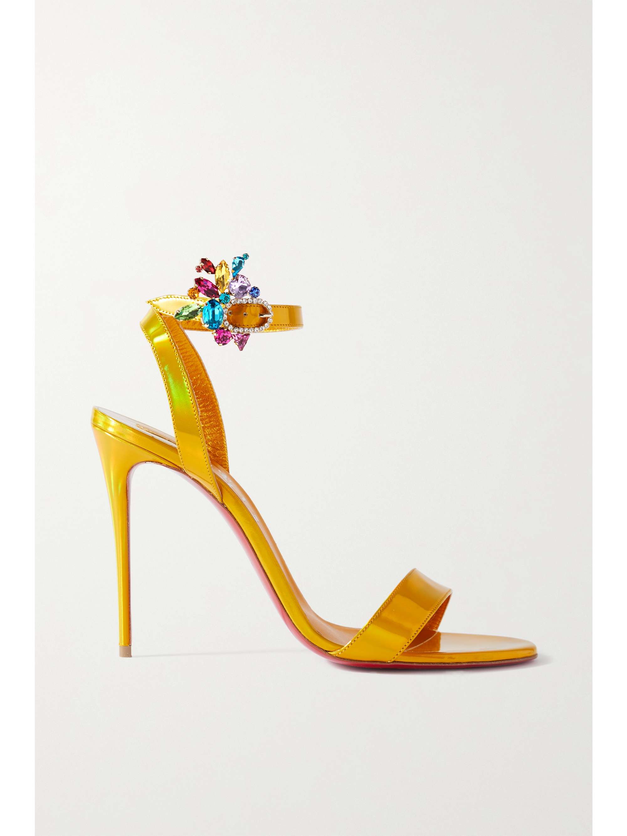 yellow patent sandals